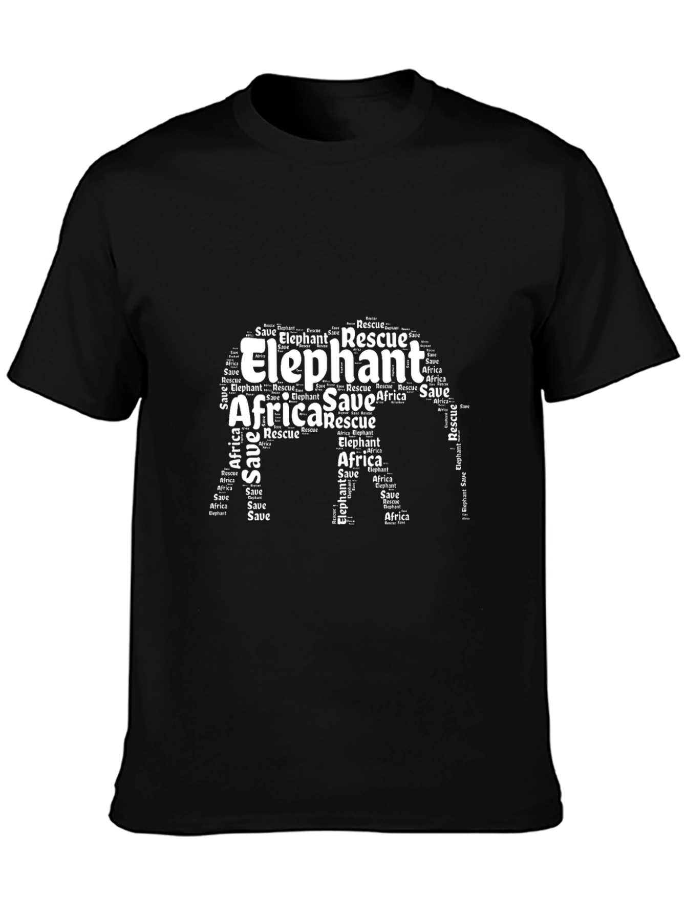 Elephant Conservation Word Art T-Shirt