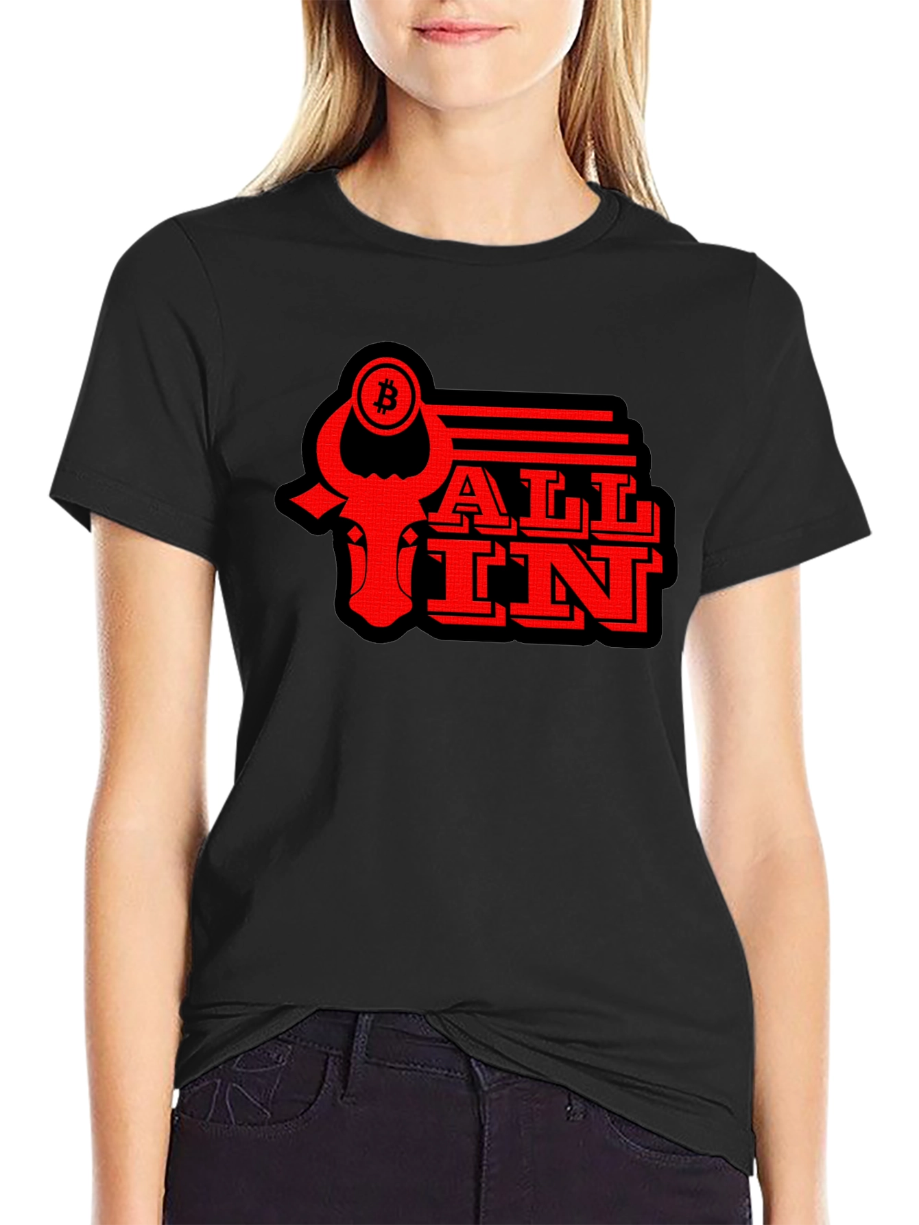 Bitcoin All In T-Shirt - Black Graphic Tee