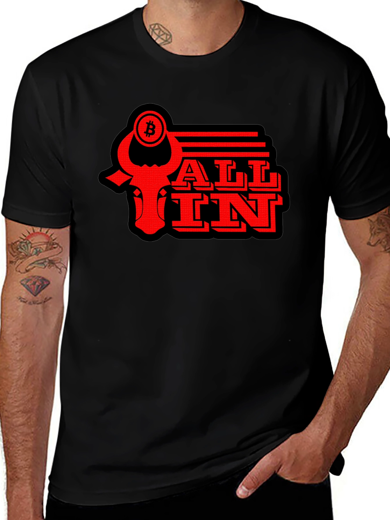 Bitcoin All In T-Shirt - Black Graphic Tee