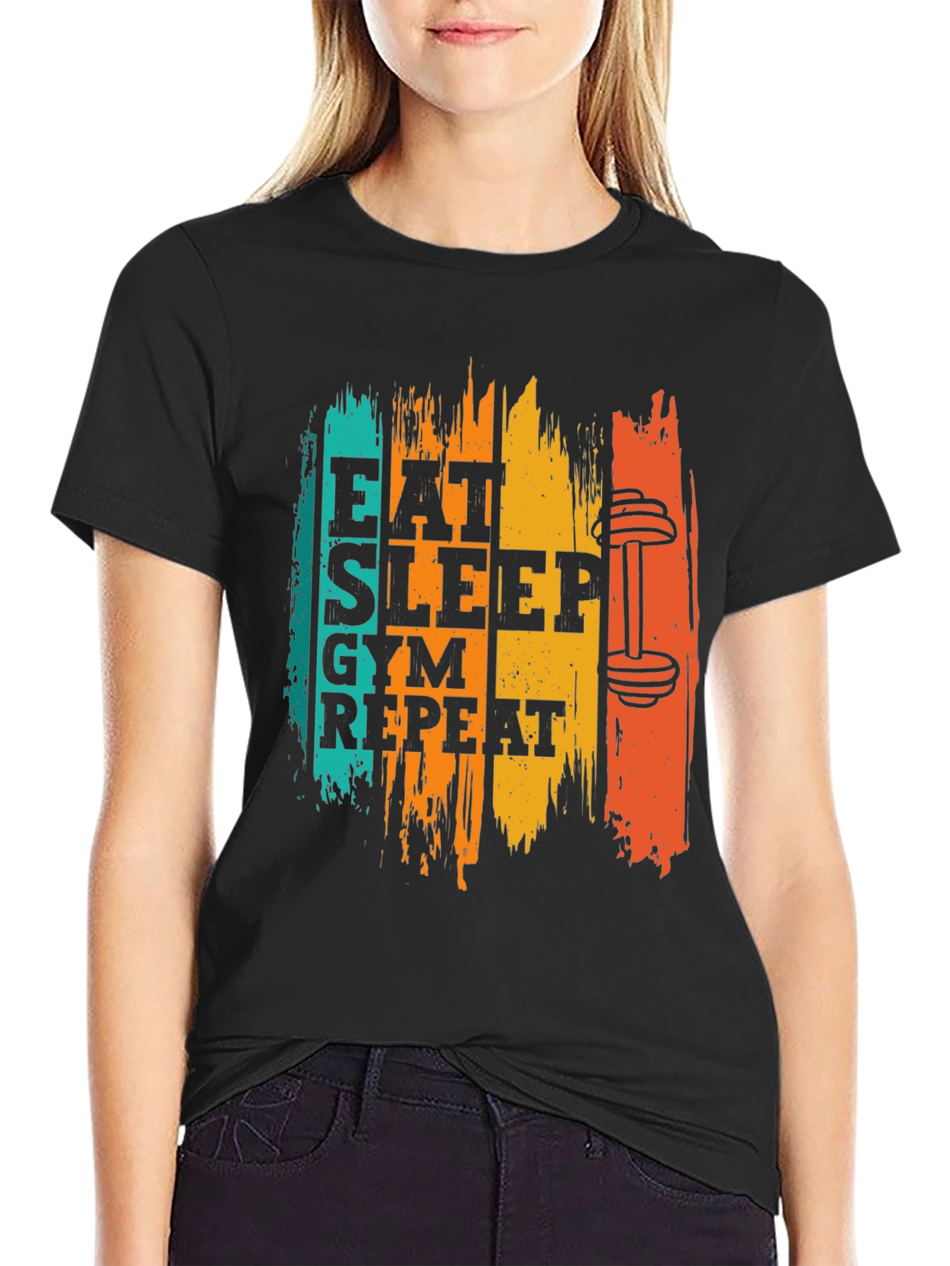 Eat Sleep Gym Repeat Graphic Tee