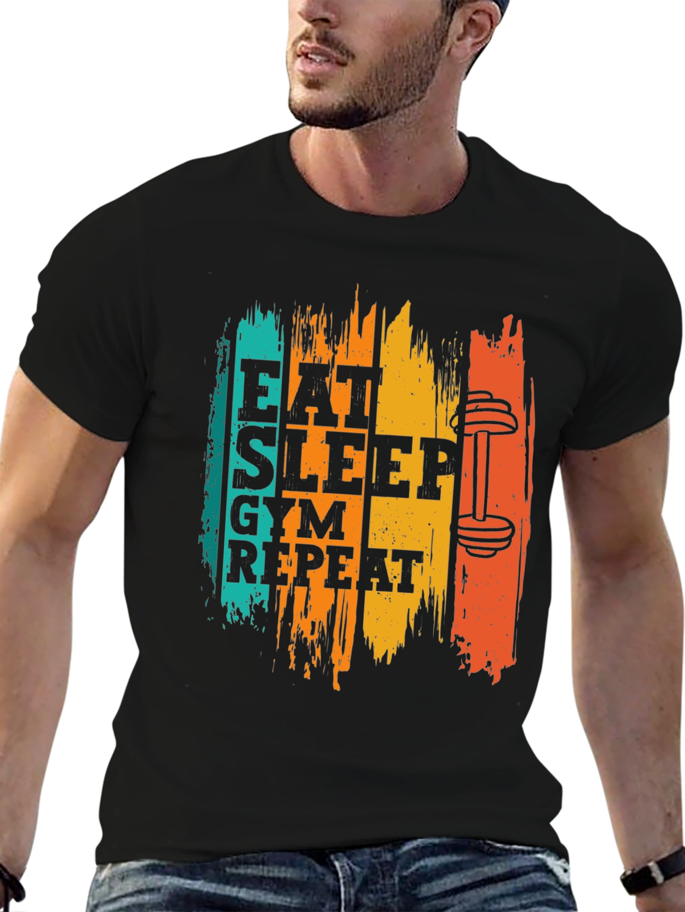 Eat Sleep Gym Repeat Graphic Tee