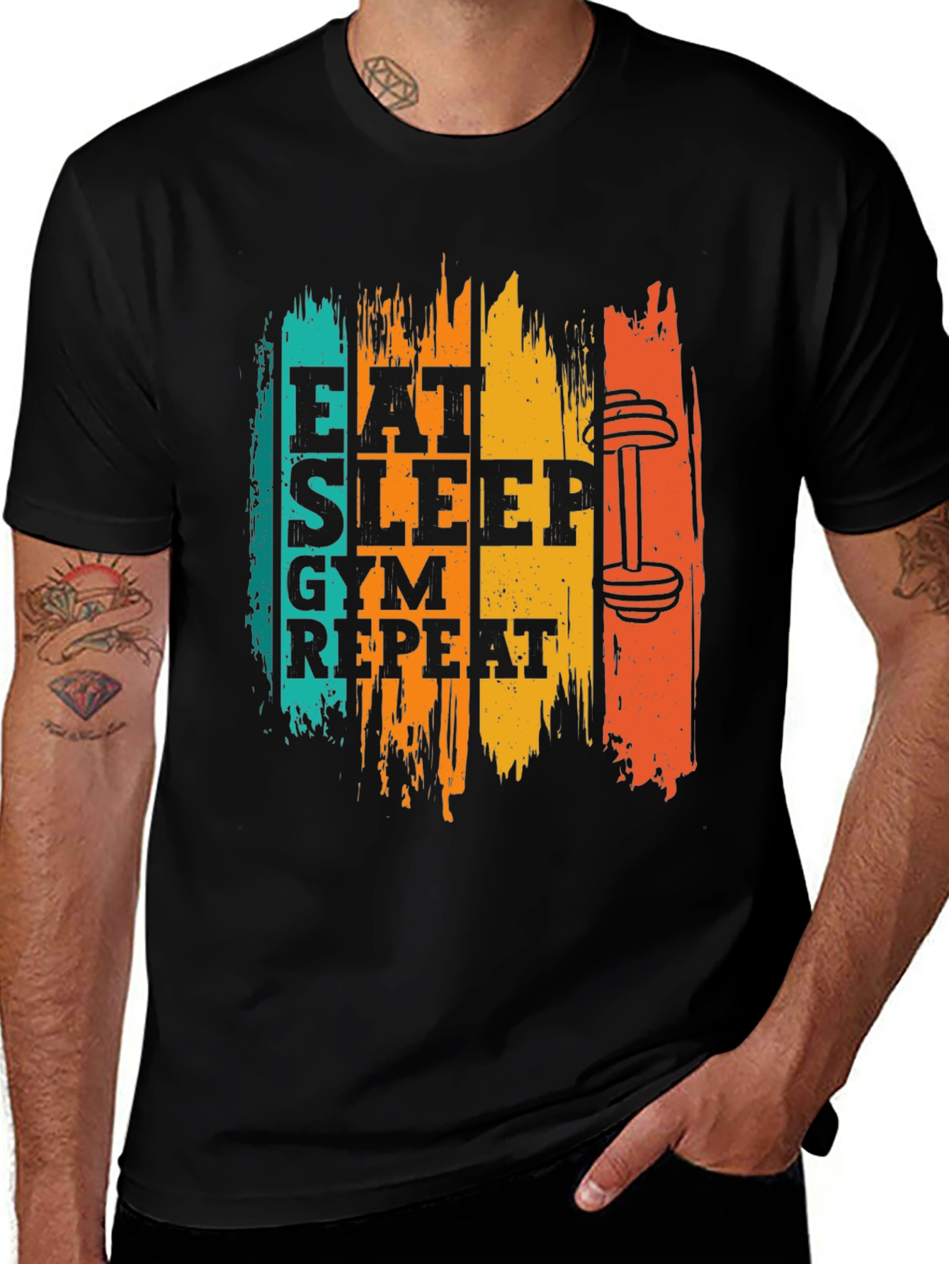 Eat Sleep Gym Repeat Graphic Tee