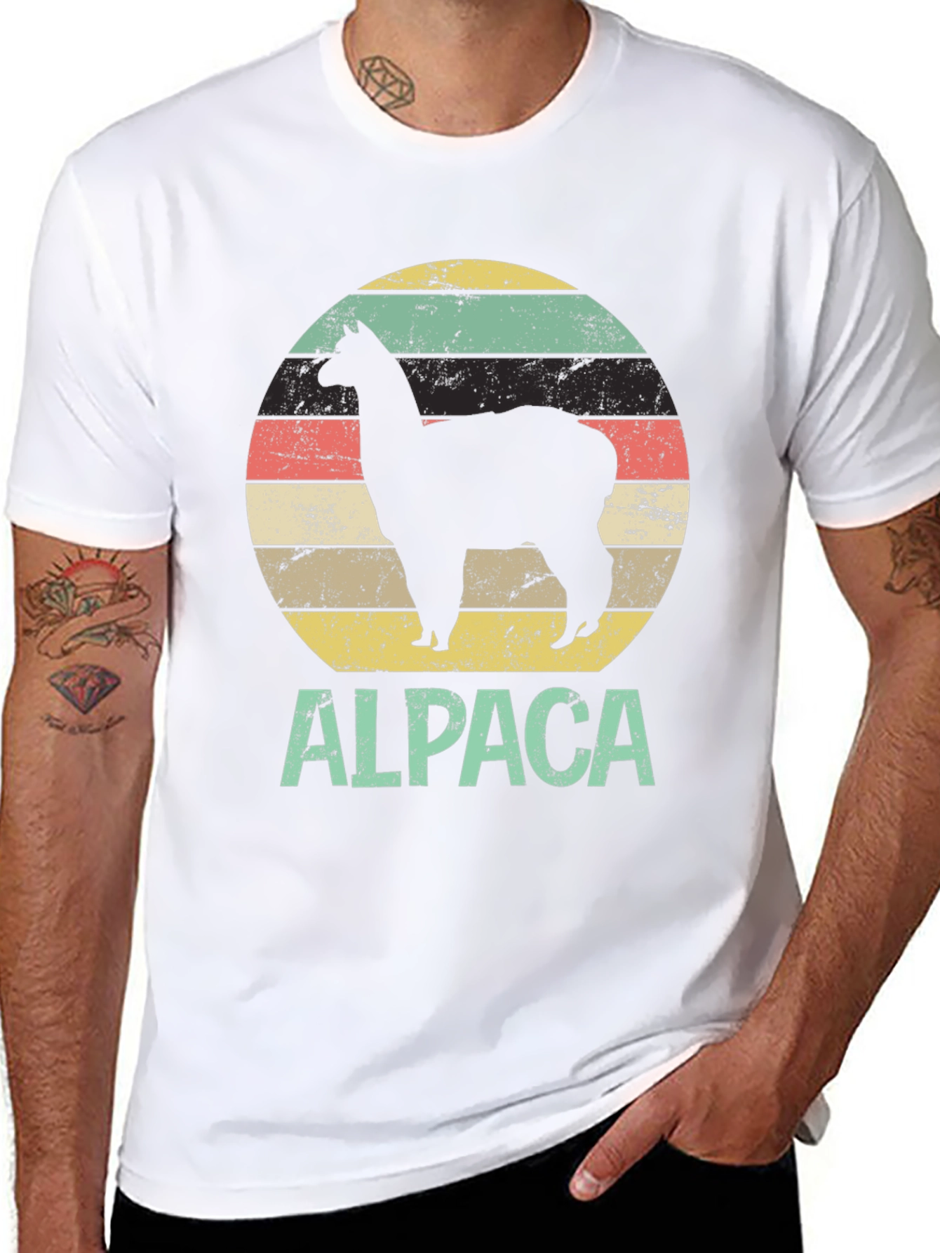 Retro Alpaca Graphic T-Shirt