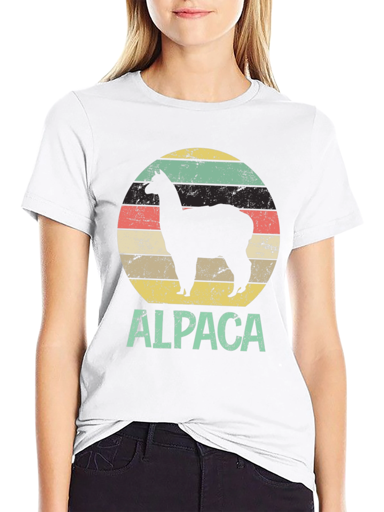 Retro Alpaca Graphic T-Shirt