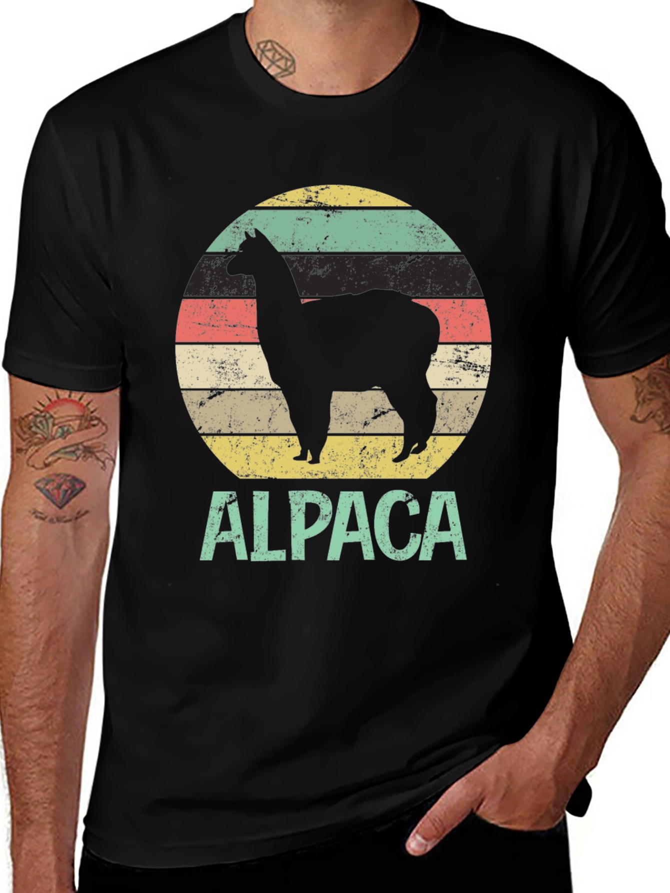 Retro Alpaca Graphic T-Shirt