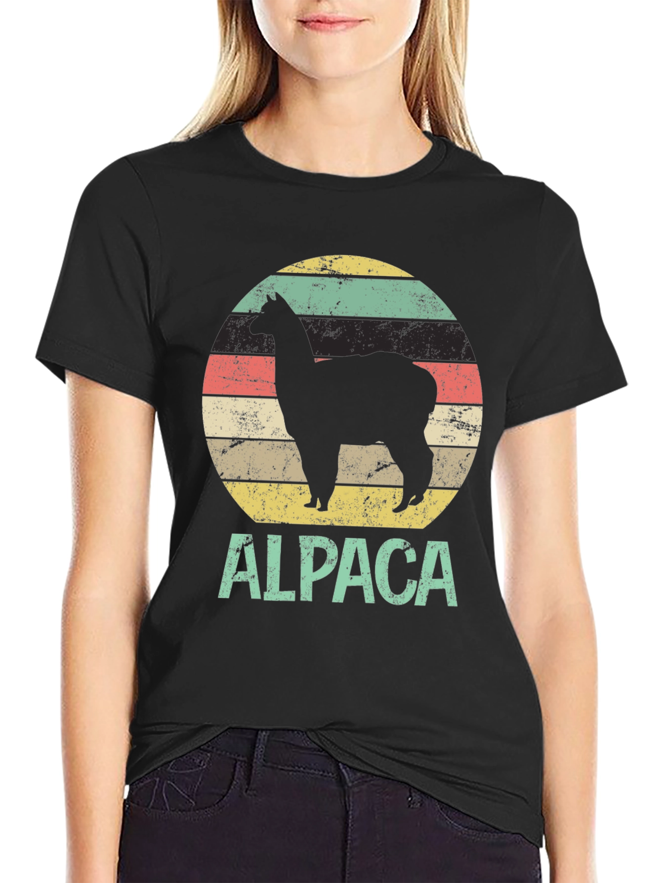 Retro Alpaca Graphic T-Shirt