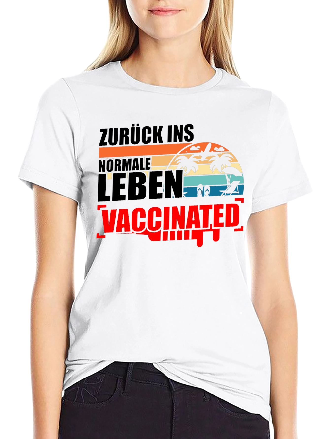 Vaccinated Normal Life Beach T-Shirt