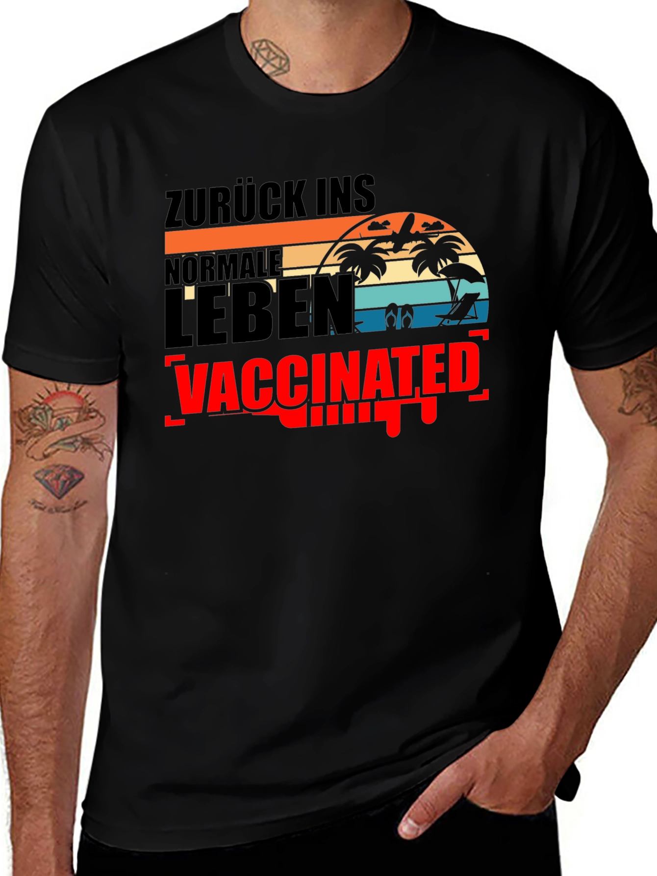 Vaccinated Normal Life Beach T-Shirt