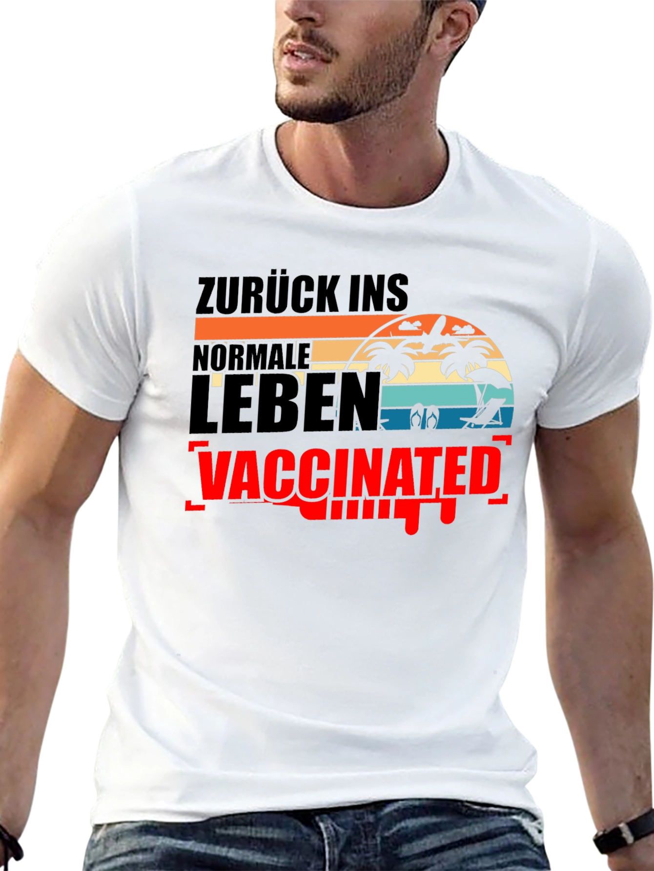 Vaccinated Normal Life Beach T-Shirt