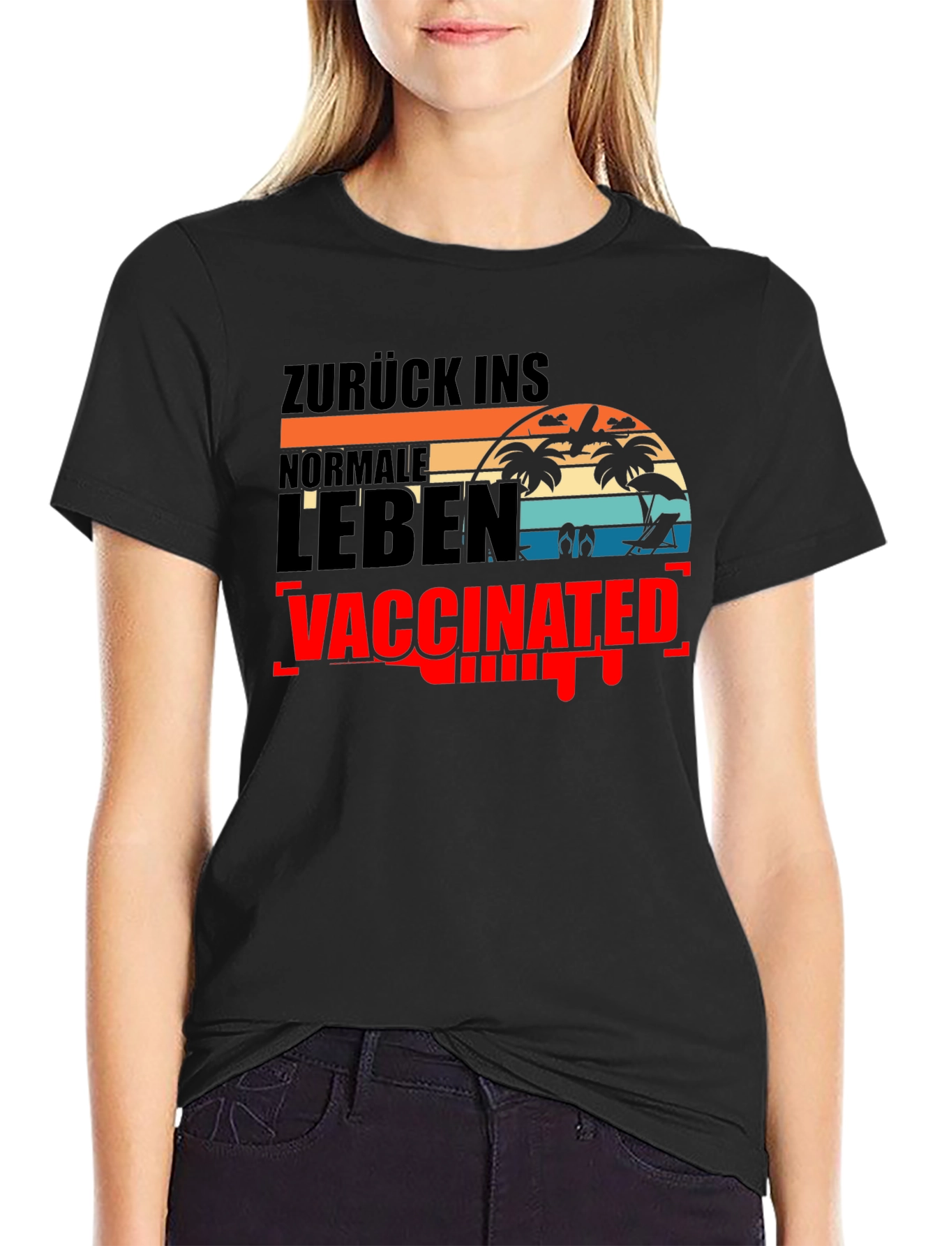 Vaccinated Normal Life Beach T-Shirt