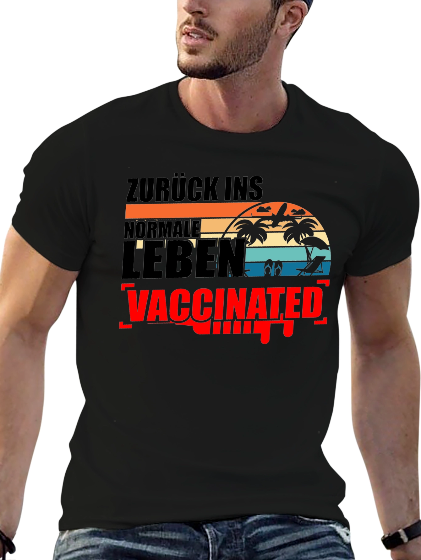 Vaccinated Normal Life Beach T-Shirt
