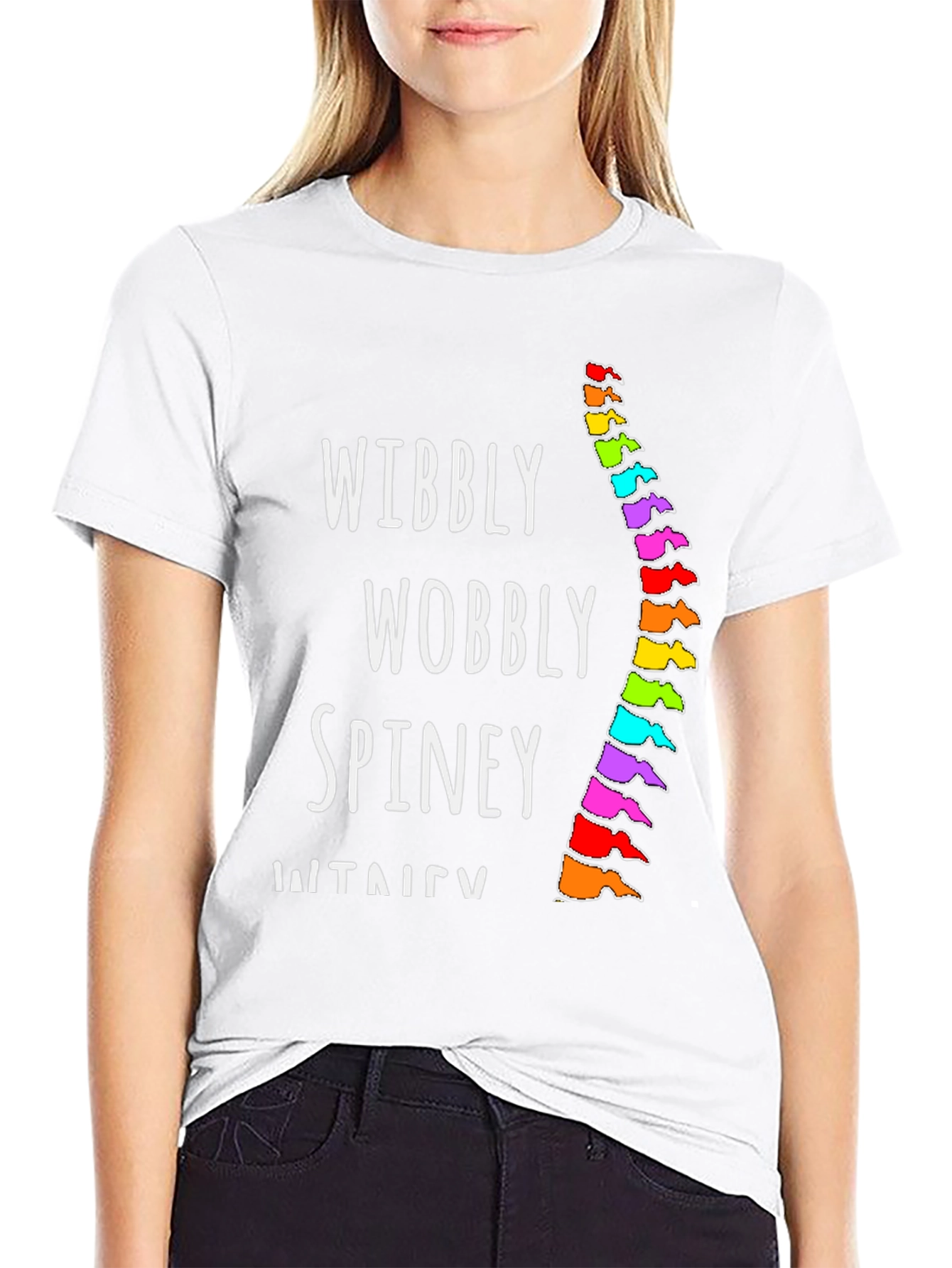Wibbly Wobbly Spine T-Shirt - Black