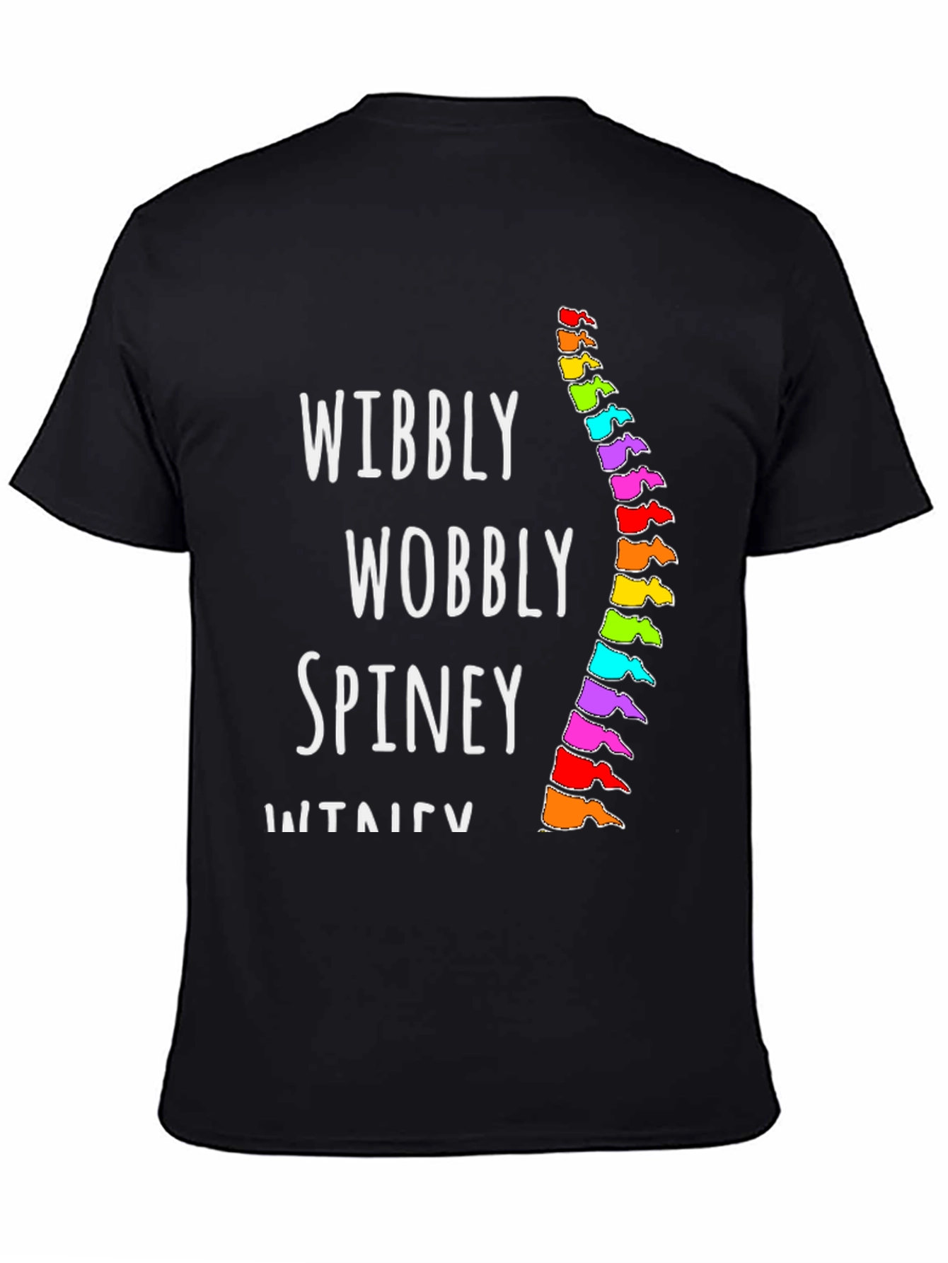Wibbly Wobbly Spine T-Shirt - Black