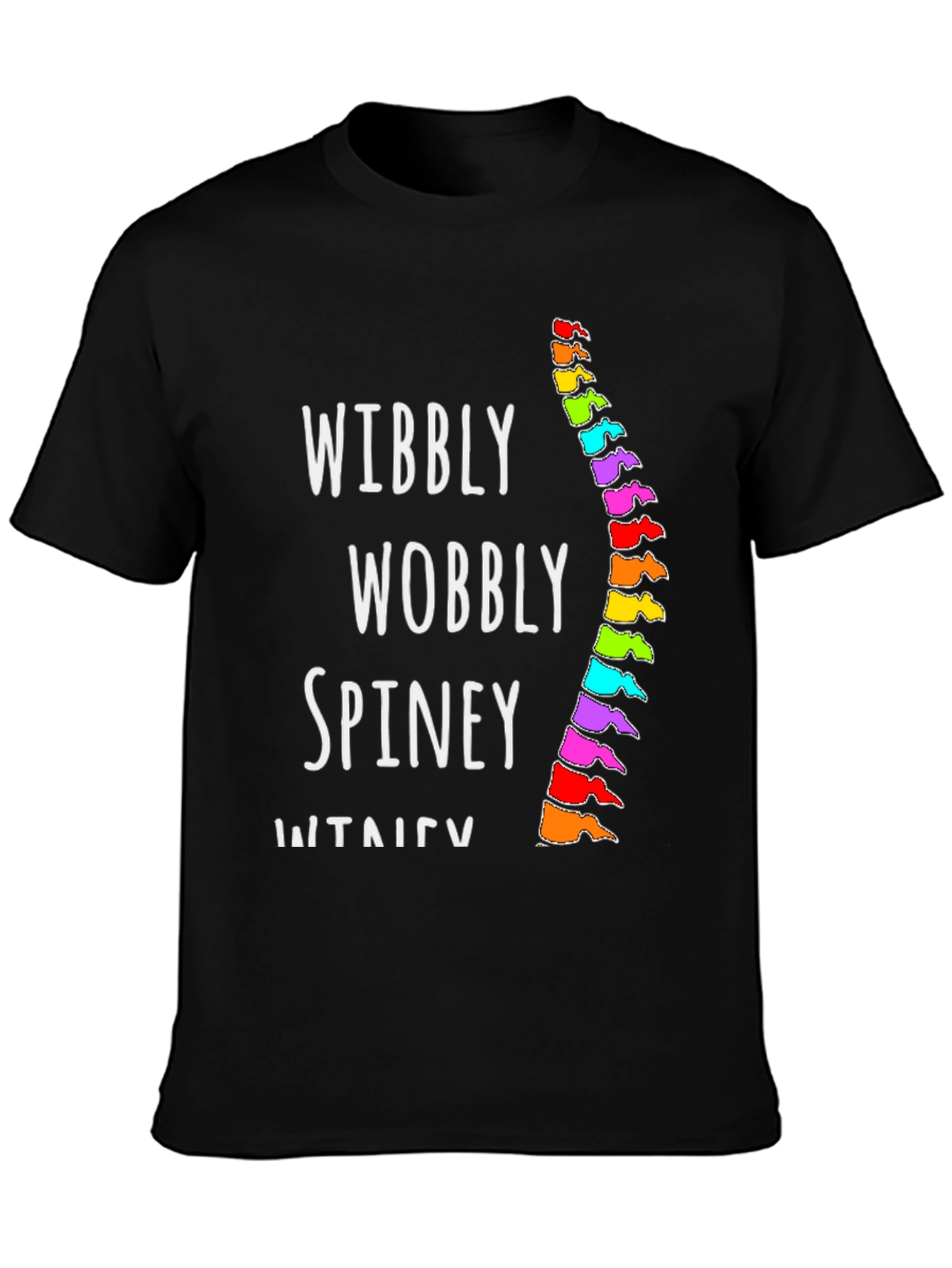 Wibbly Wobbly Spine T-Shirt - Black