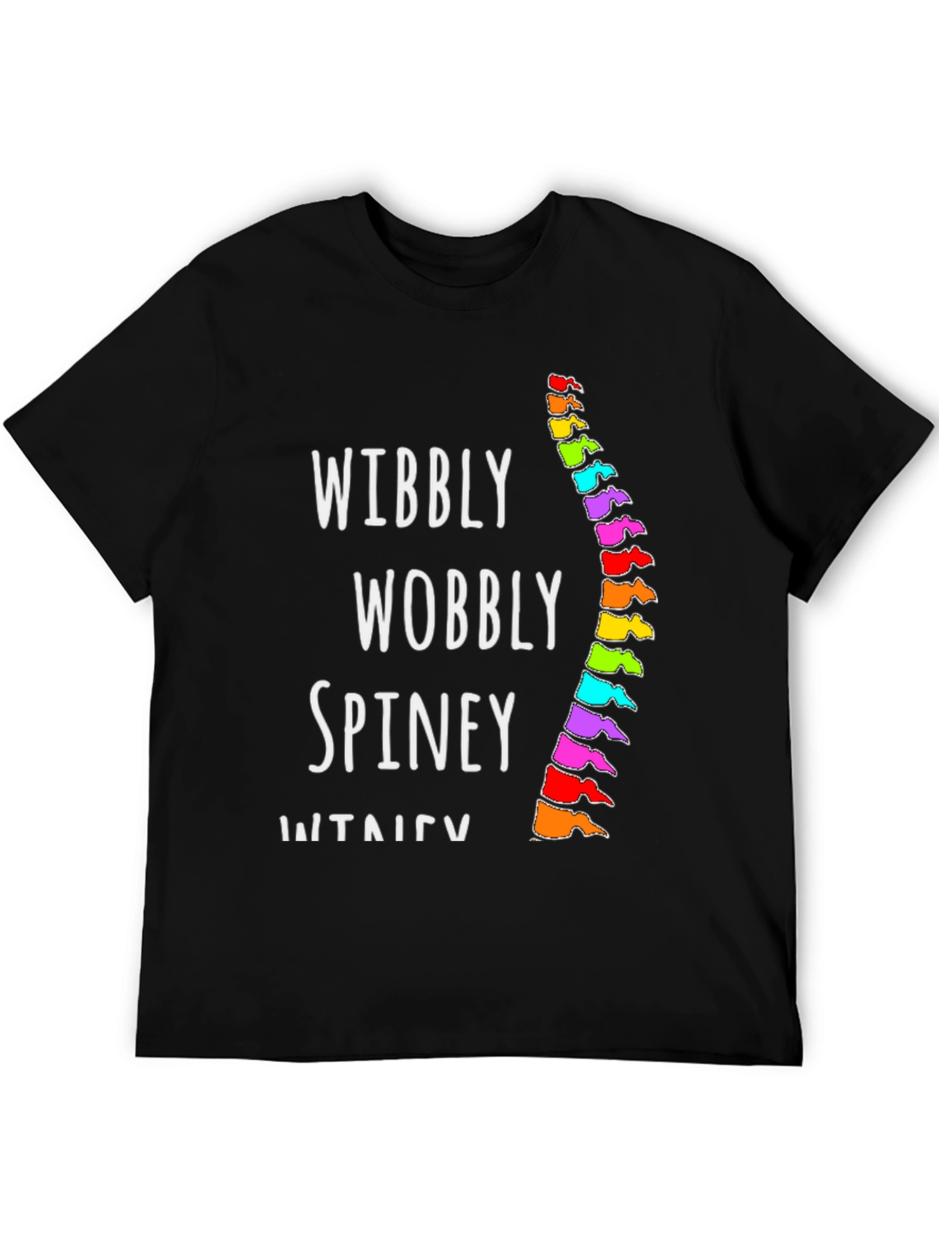 Wibbly Wobbly Spine T-Shirt - Black