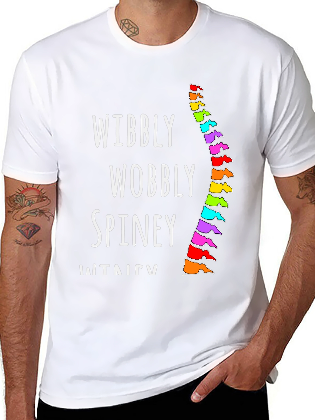 Wibbly Wobbly Spine T-Shirt - Black