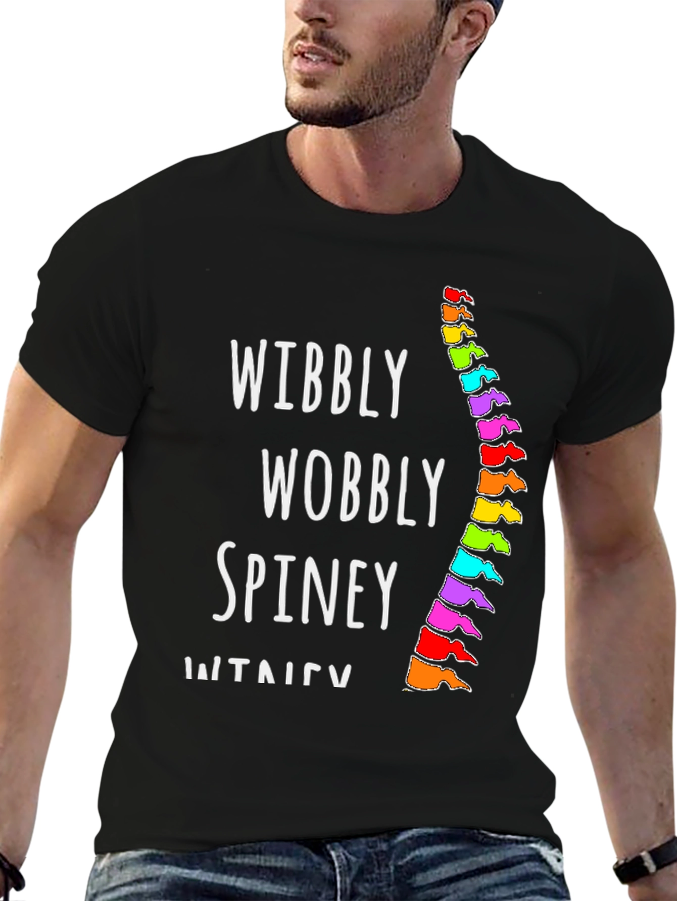 Wibbly Wobbly Spine T-Shirt - Black