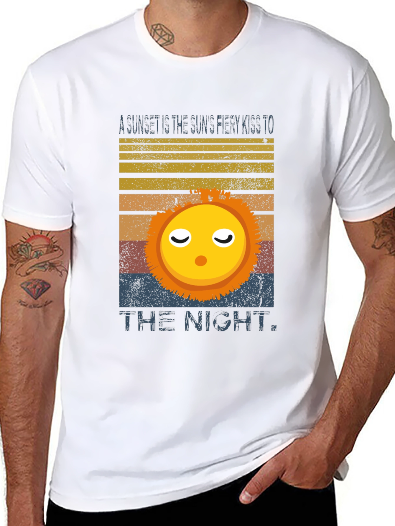 Sunset Kiss Graphic Tee - Soft Cotton Blend Shirt