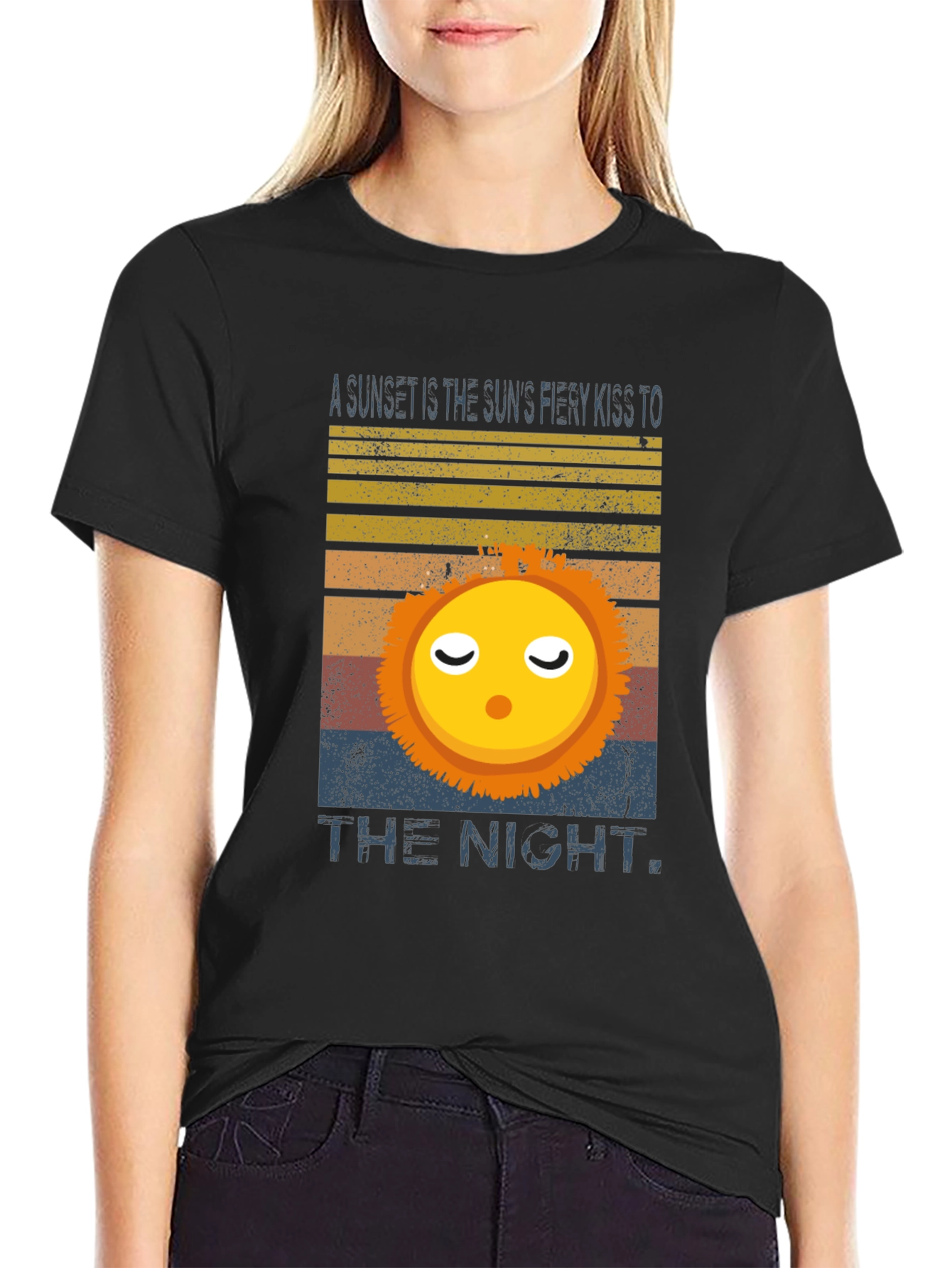 Sunset Kiss Graphic Tee - Soft Cotton Blend Shirt