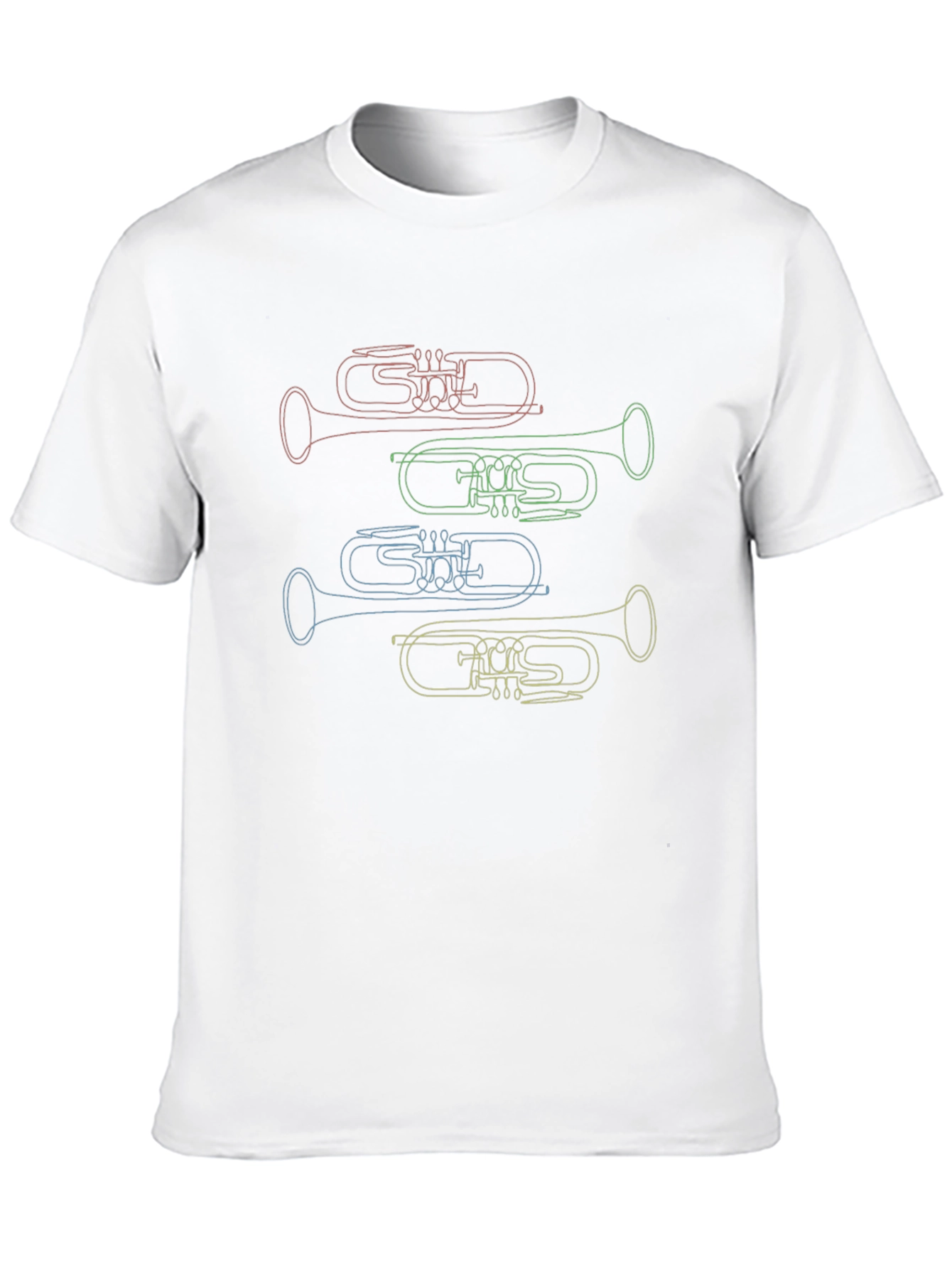 Musical Trumpet Line Art T-Shirt