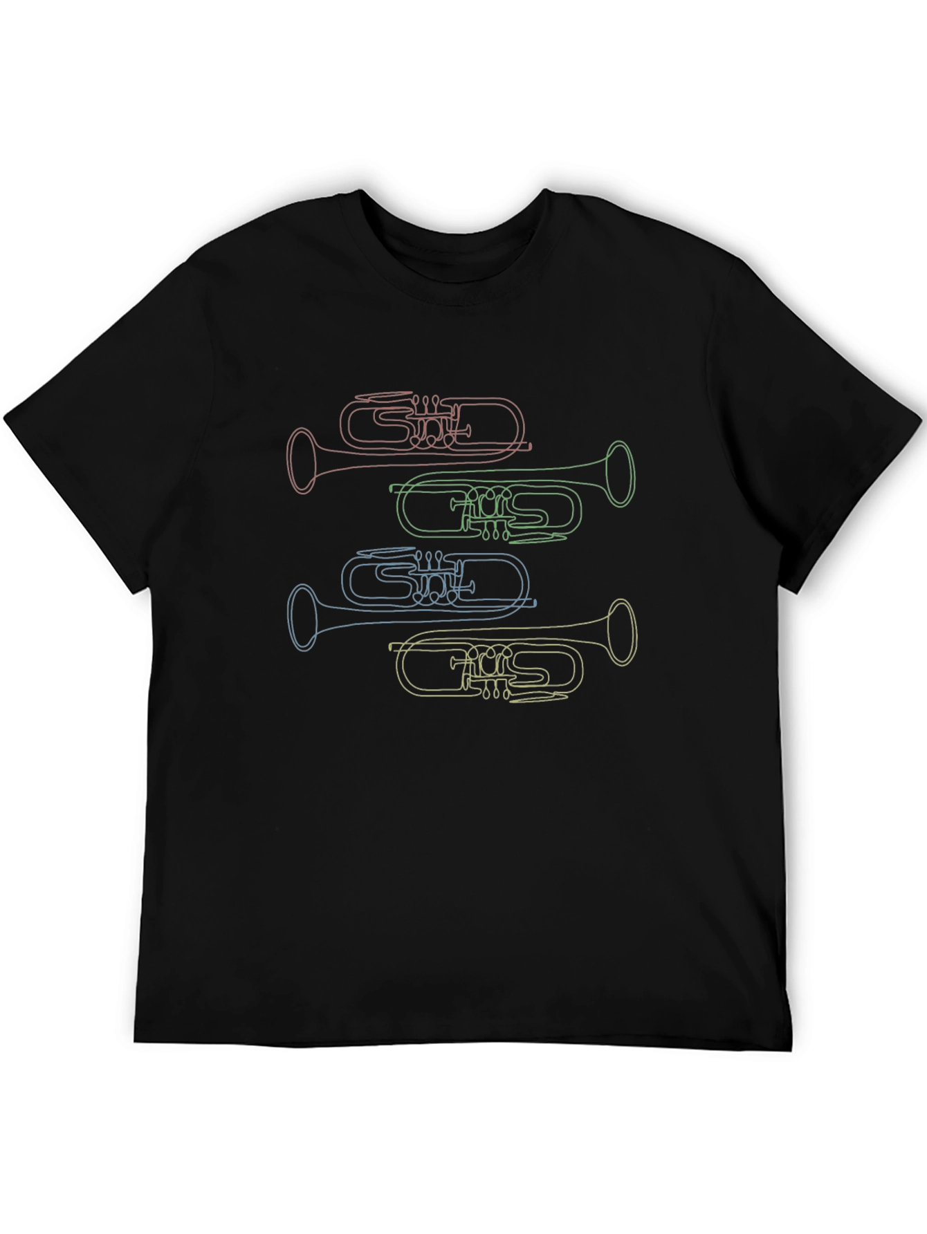Musical Trumpet Line Art T-Shirt