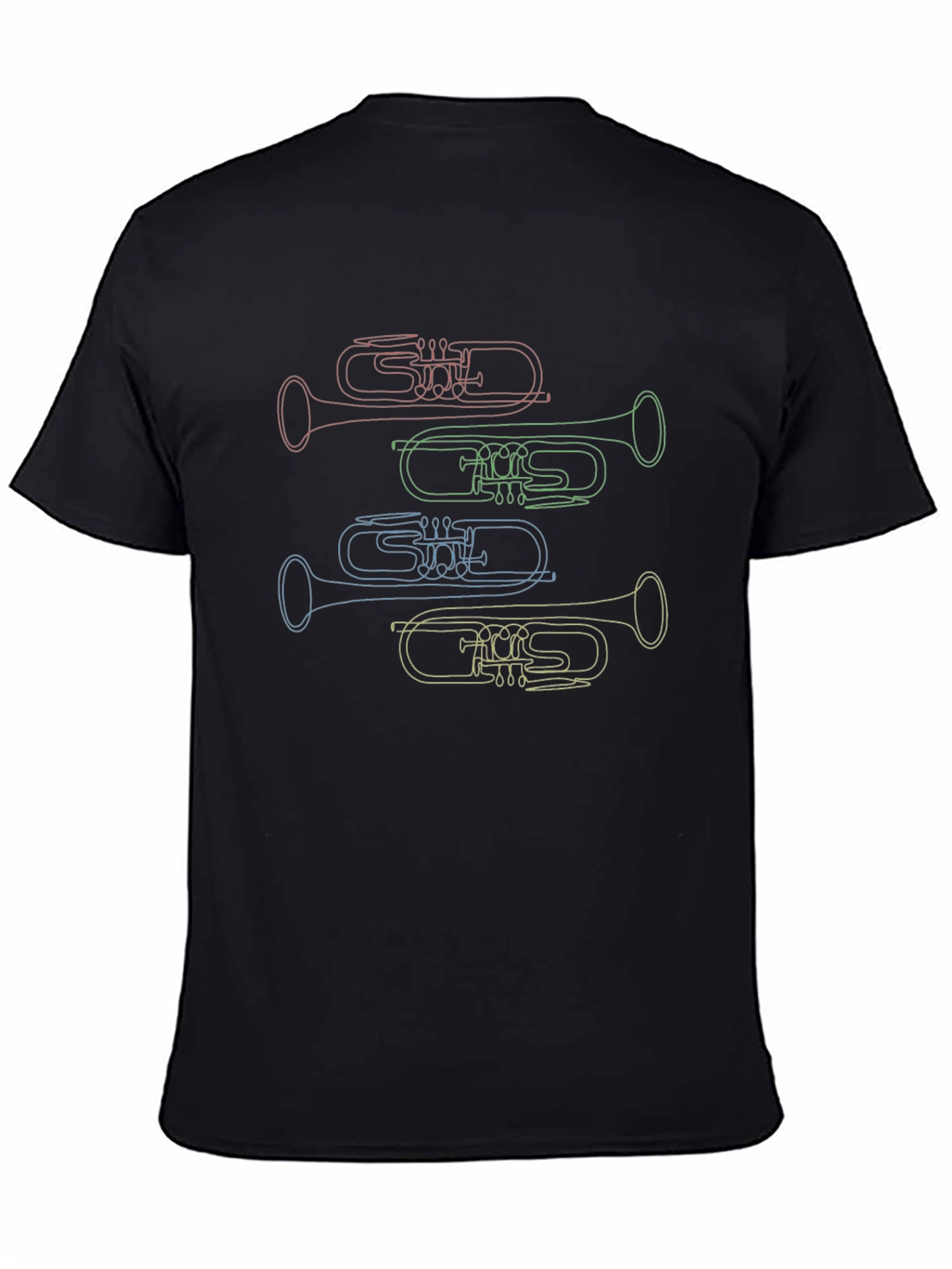 Musical Trumpet Line Art T-Shirt