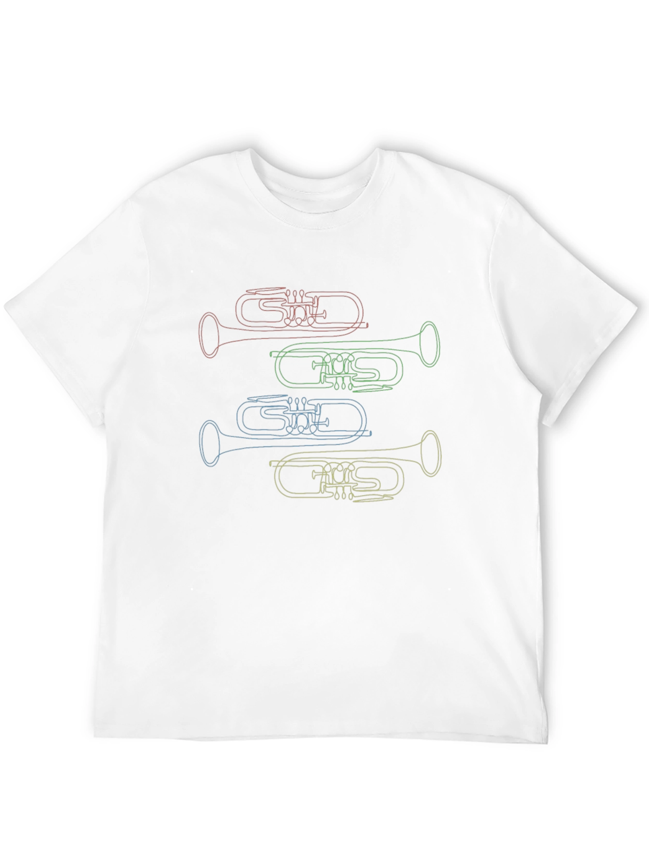 Musical Trumpet Line Art T-Shirt