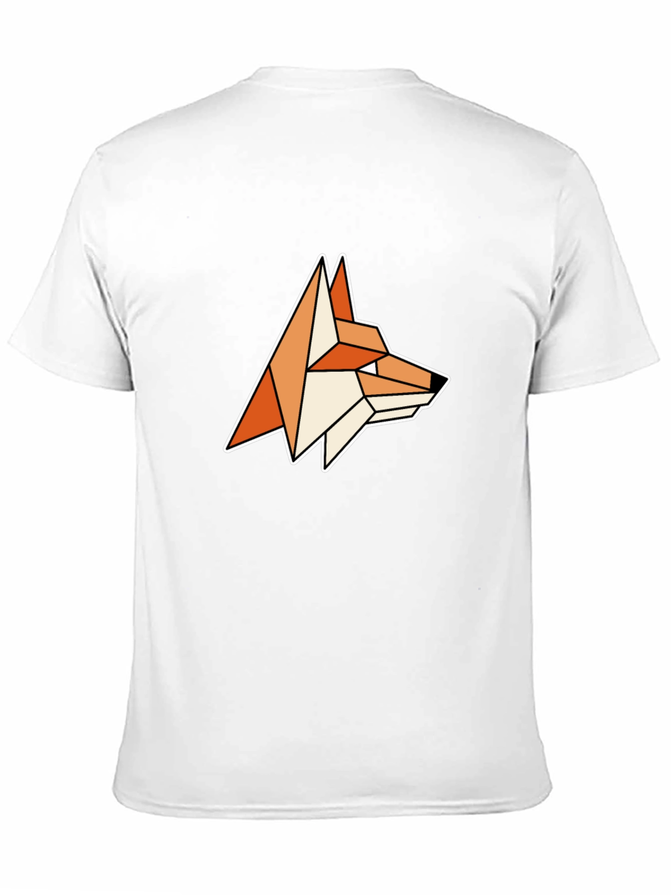 Geometric Fox Head Black T-Shirt