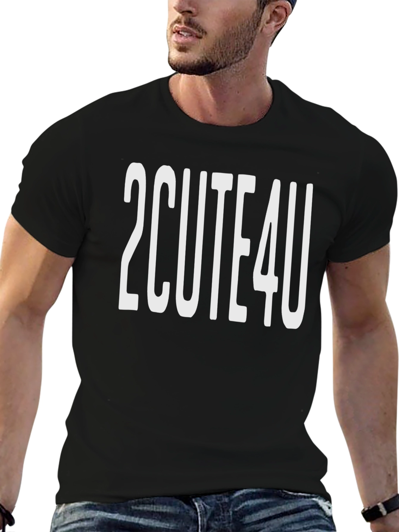 2CUTE4U Black Graphic Tee