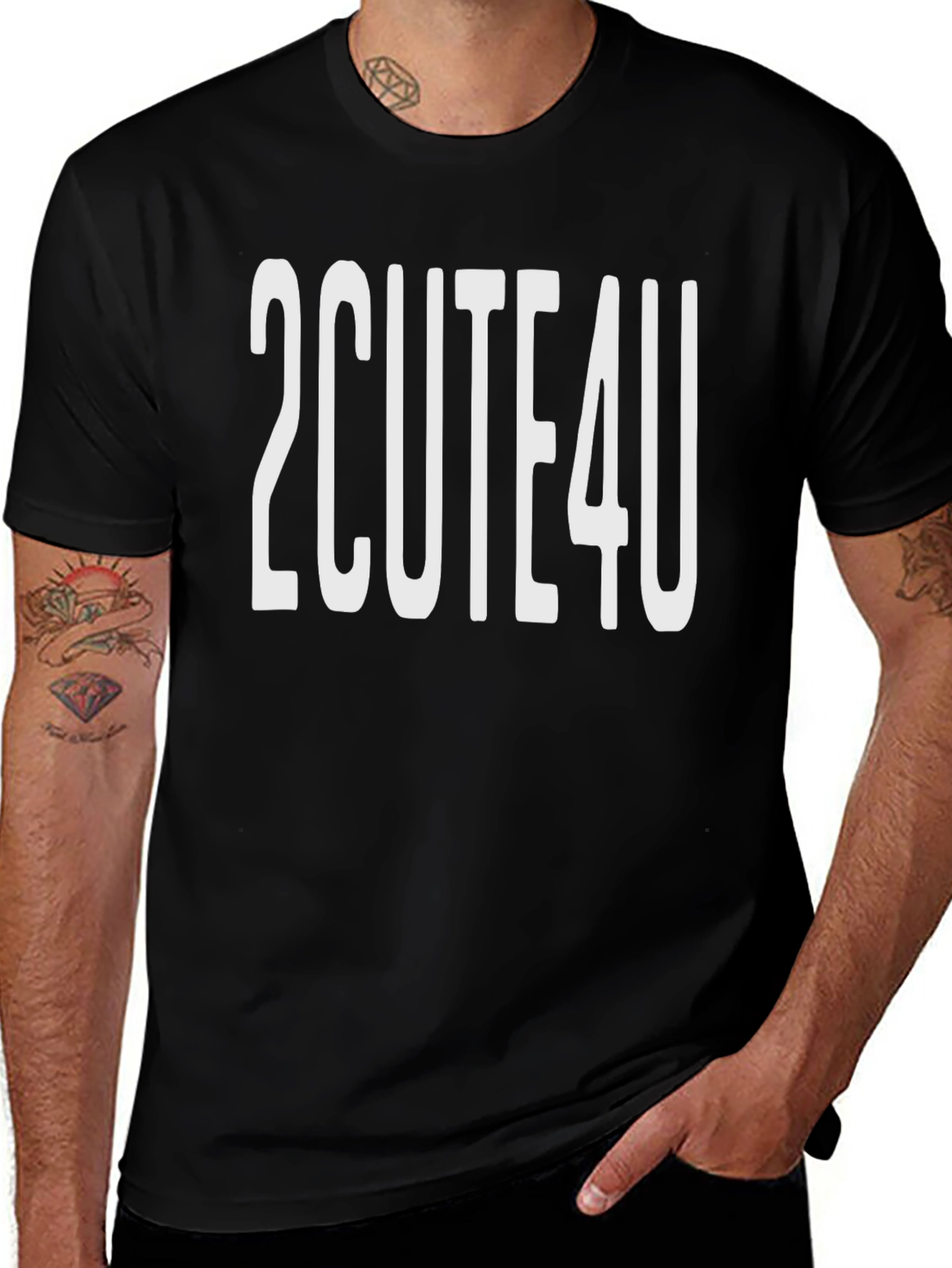 2CUTE4U Black Graphic Tee