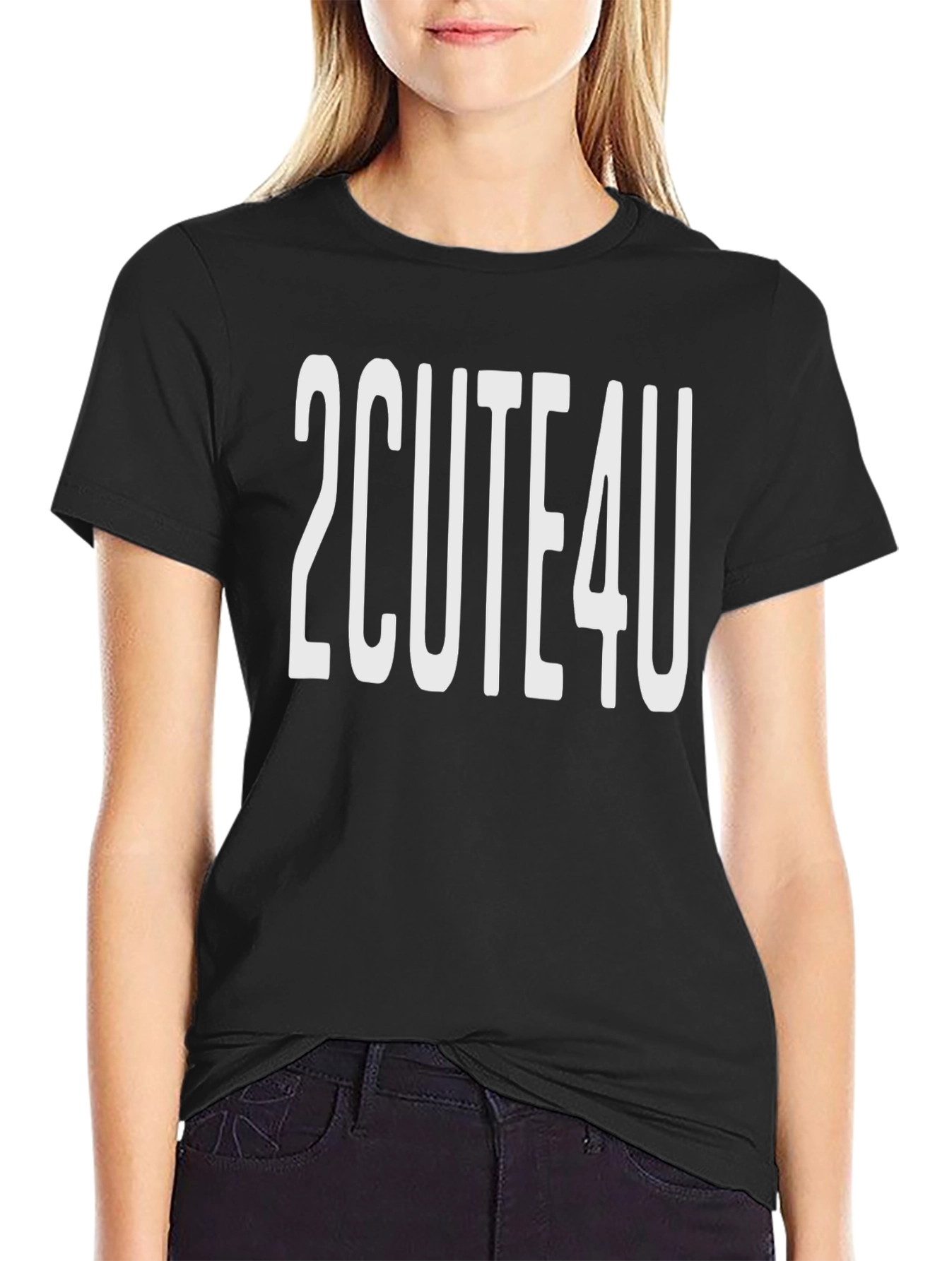 2CUTE4U Black Graphic Tee