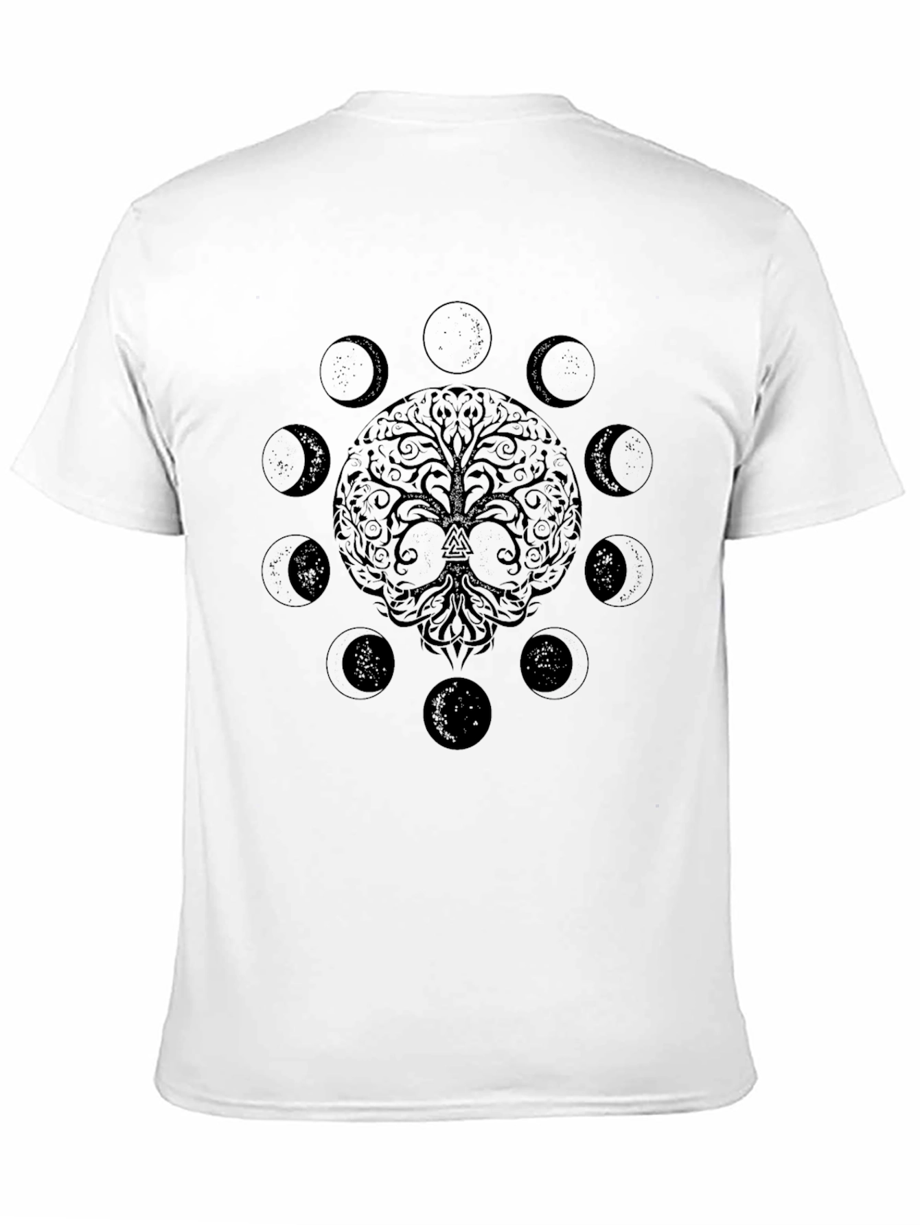 Yggdrasil Tree of Life & Moon Phases Graphic T-Shirt