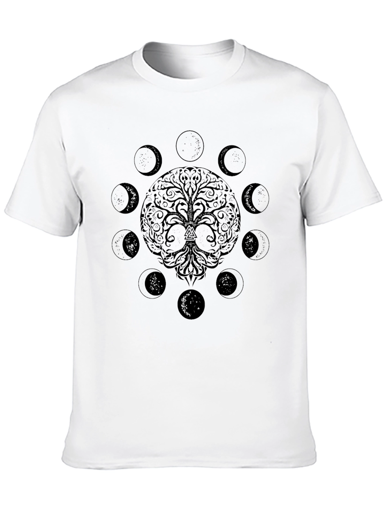 Yggdrasil Tree of Life & Moon Phases Graphic T-Shirt