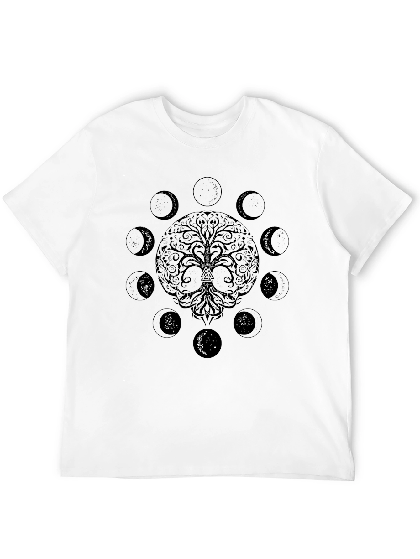 Yggdrasil Tree of Life & Moon Phases Graphic T-Shirt