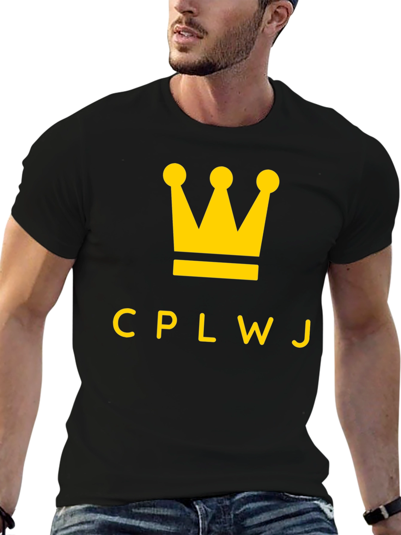 CPLWJ Crown Graphic Tee - Black Cotton T-Shirt