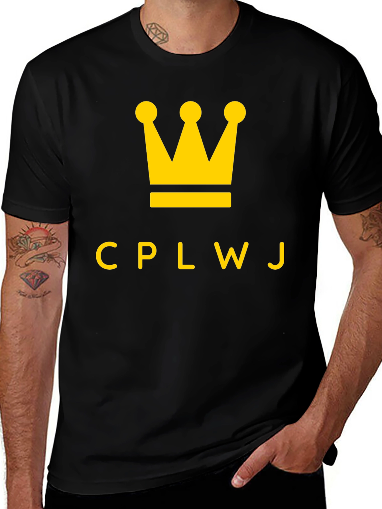 CPLWJ Crown Graphic Tee - Black Cotton T-Shirt