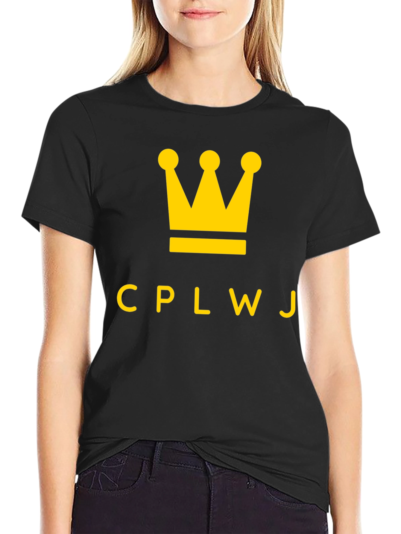 CPLWJ Crown Graphic Tee - Black Cotton T-Shirt
