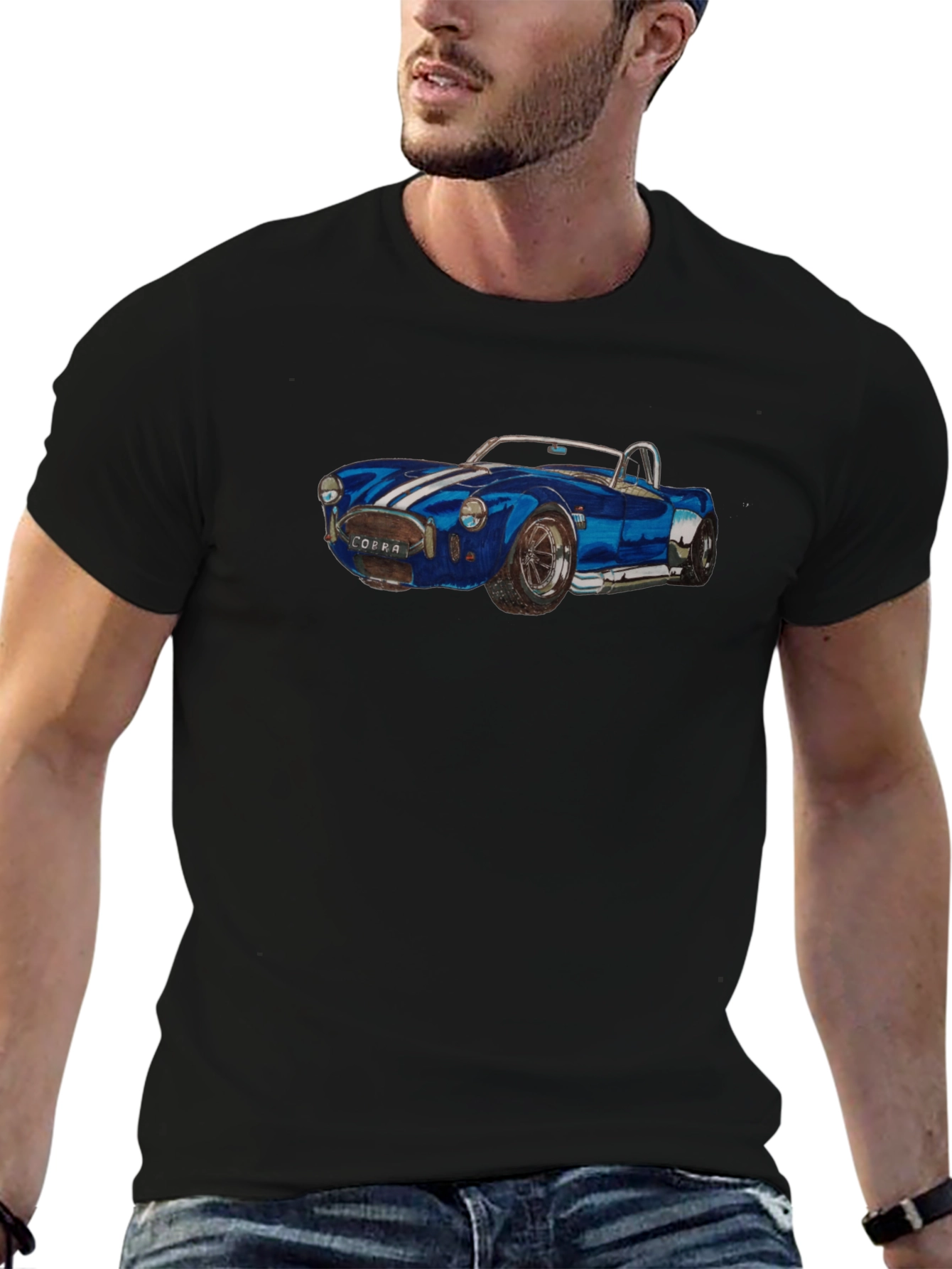 Classic Car Graphic Tee - Cobra Muscle Car T-Shirt