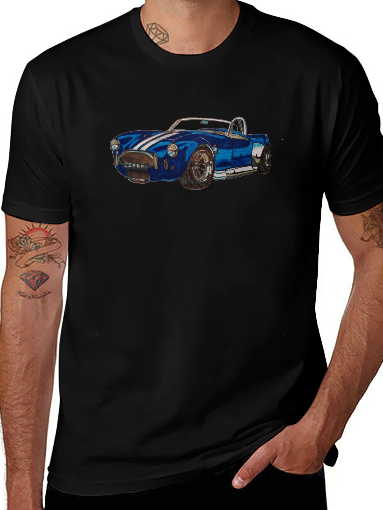 Classic Car Graphic Tee - Cobra Muscle Car T-Shirt