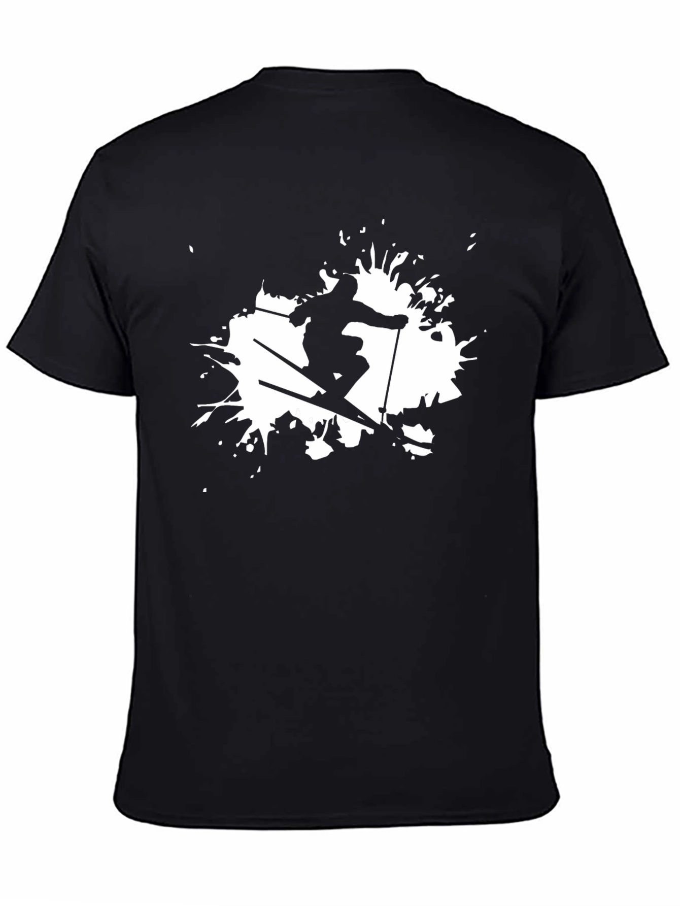 Skiing Graphic Black T-Shirt