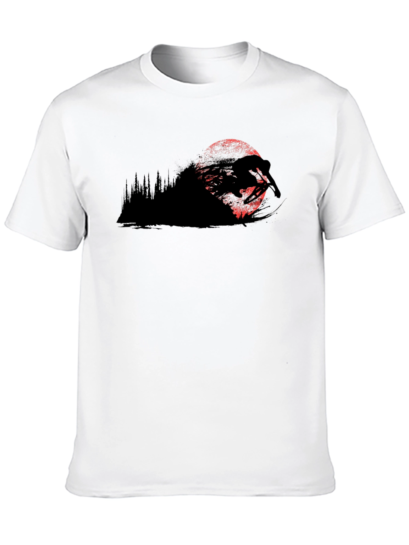 Mountain Biker Moon T-Shirt - Black