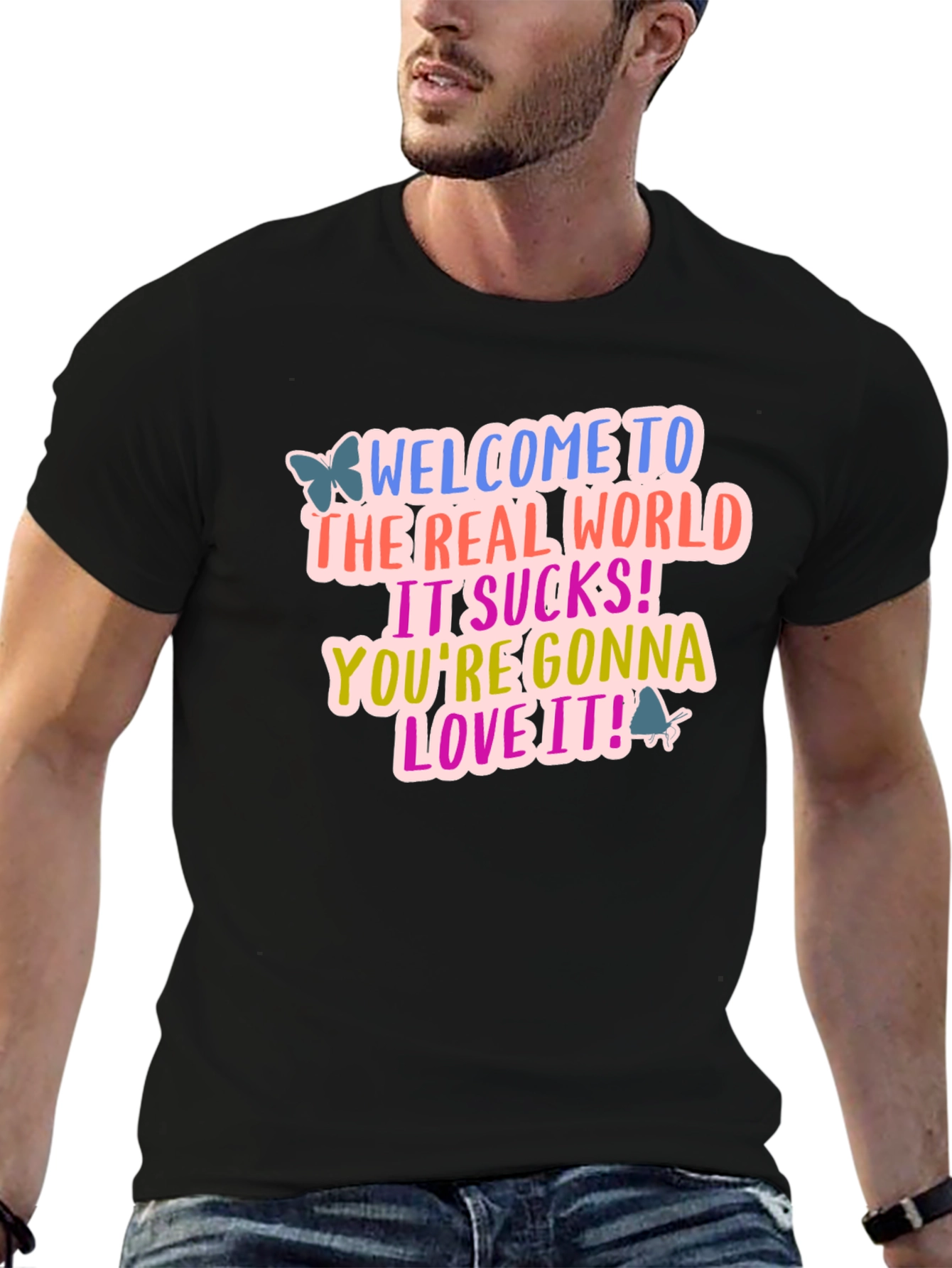 Welcome to the Real World Black Graphic Tee