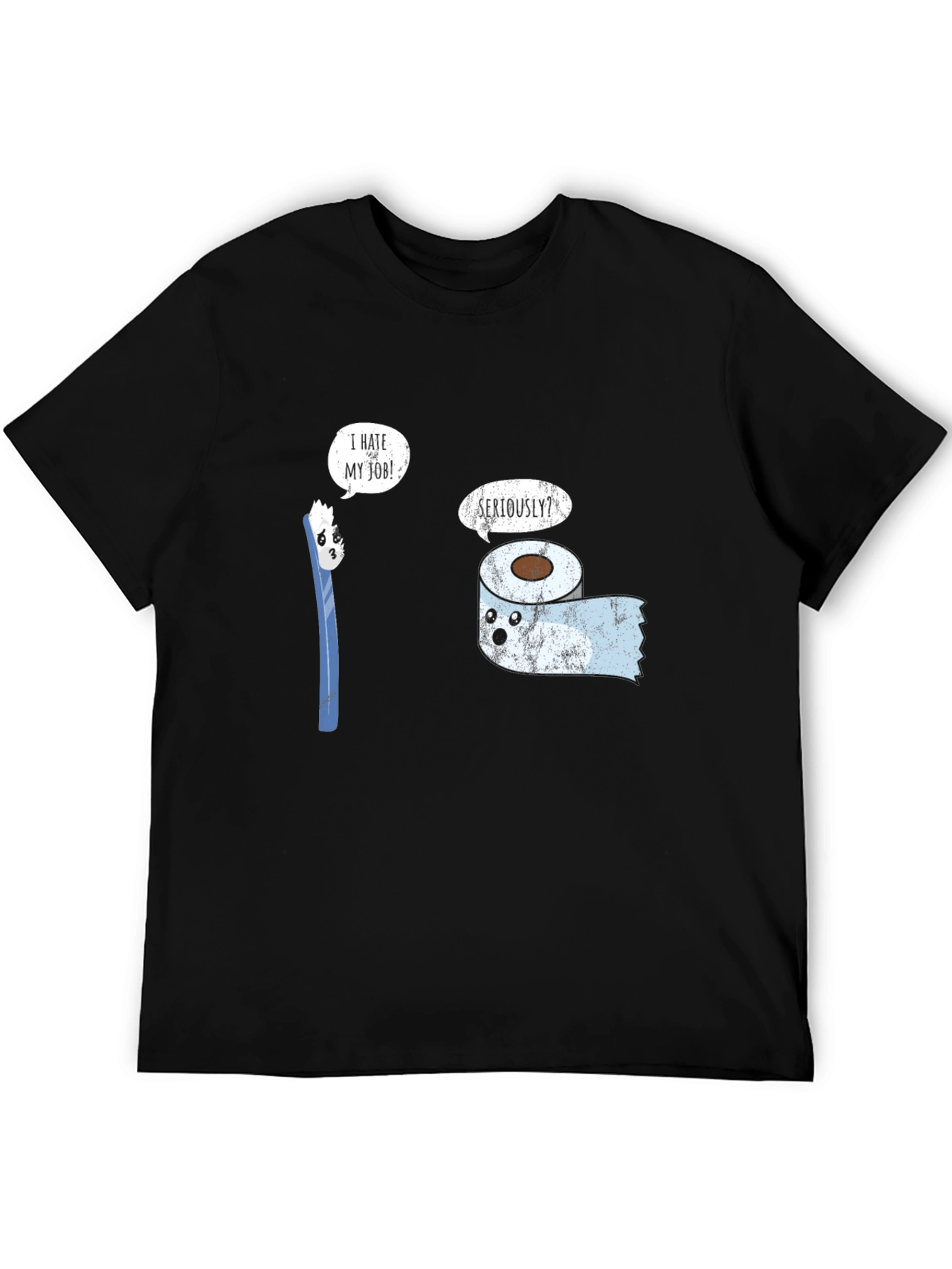 Funny Job Graphic Tee - Toothbrush & Toilet Paper