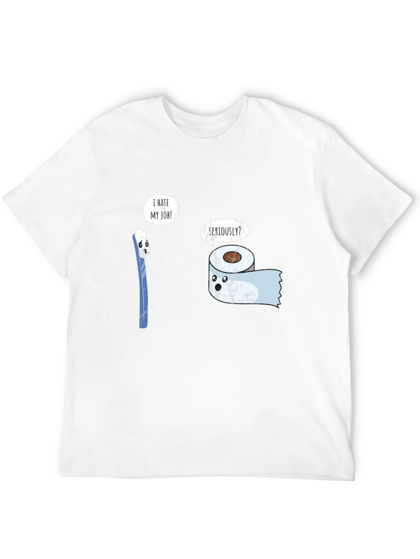 Funny Job Graphic Tee - Toothbrush & Toilet Paper