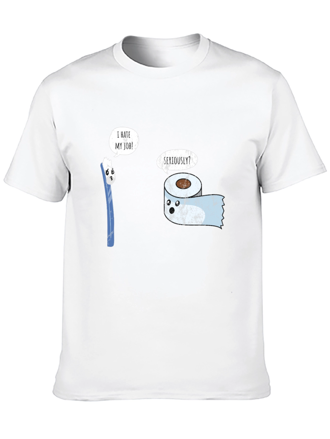 Funny Job Graphic Tee - Toothbrush & Toilet Paper
