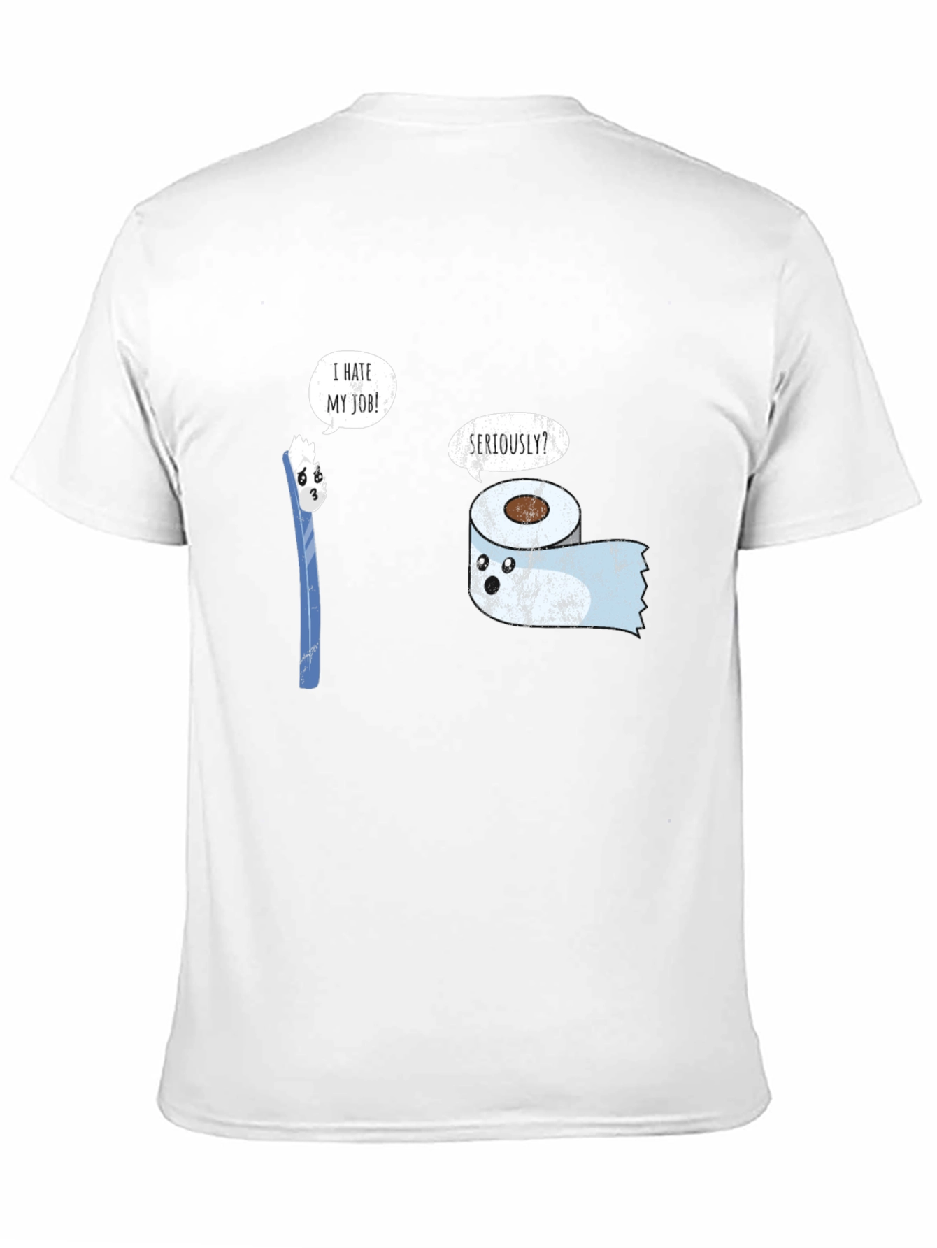 Funny Job Graphic Tee - Toothbrush & Toilet Paper
