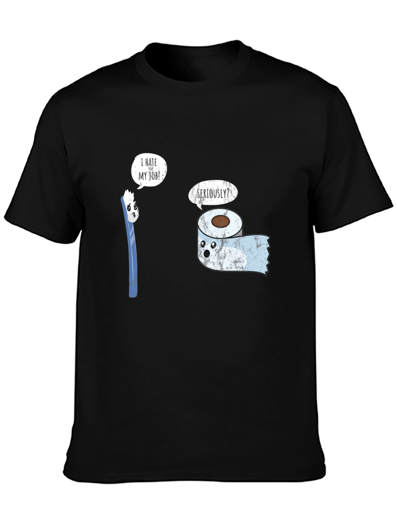 Funny Job Graphic Tee - Toothbrush & Toilet Paper