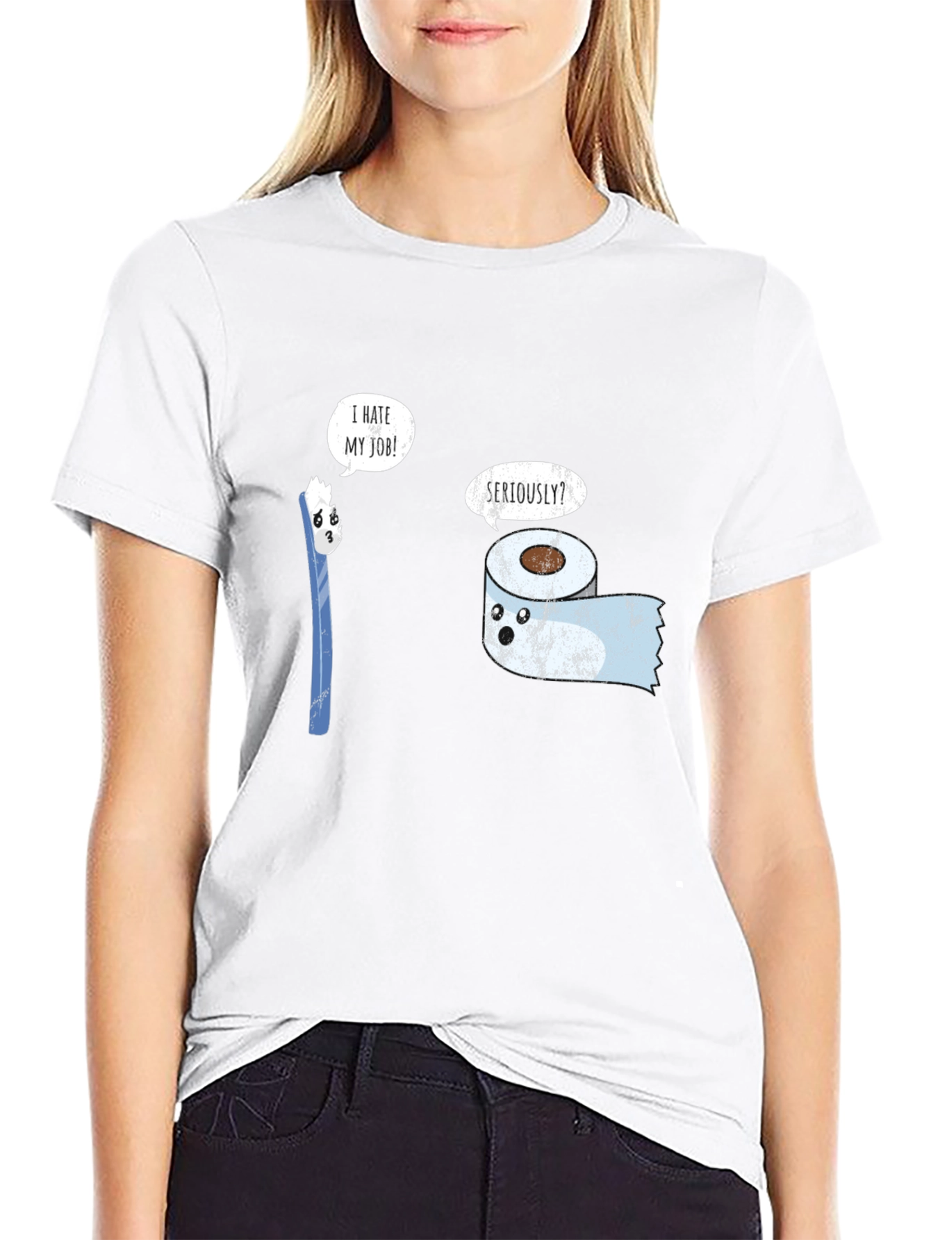 Funny Job Graphic Tee - Toothbrush & Toilet Paper