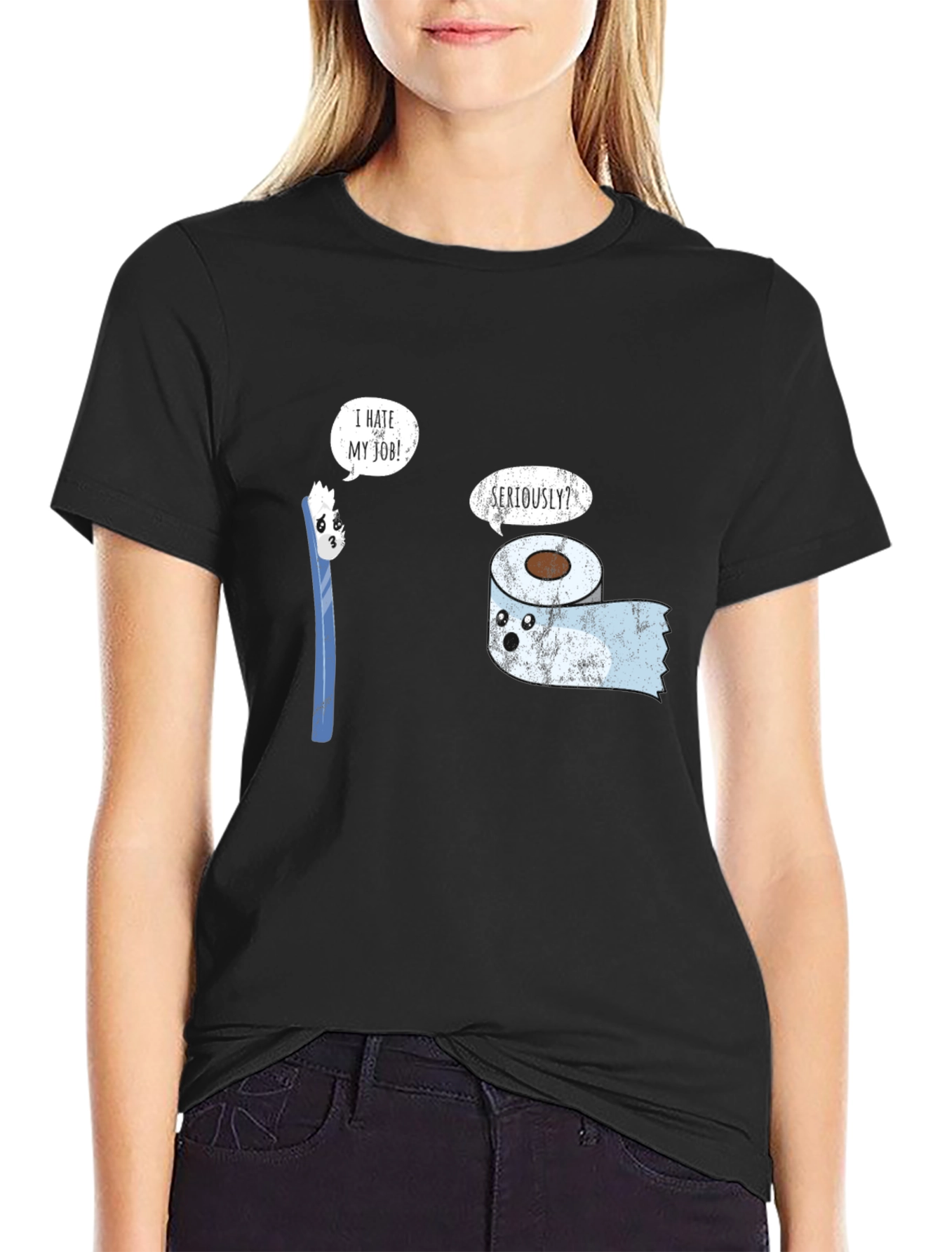 Funny Job Graphic Tee - Toothbrush & Toilet Paper