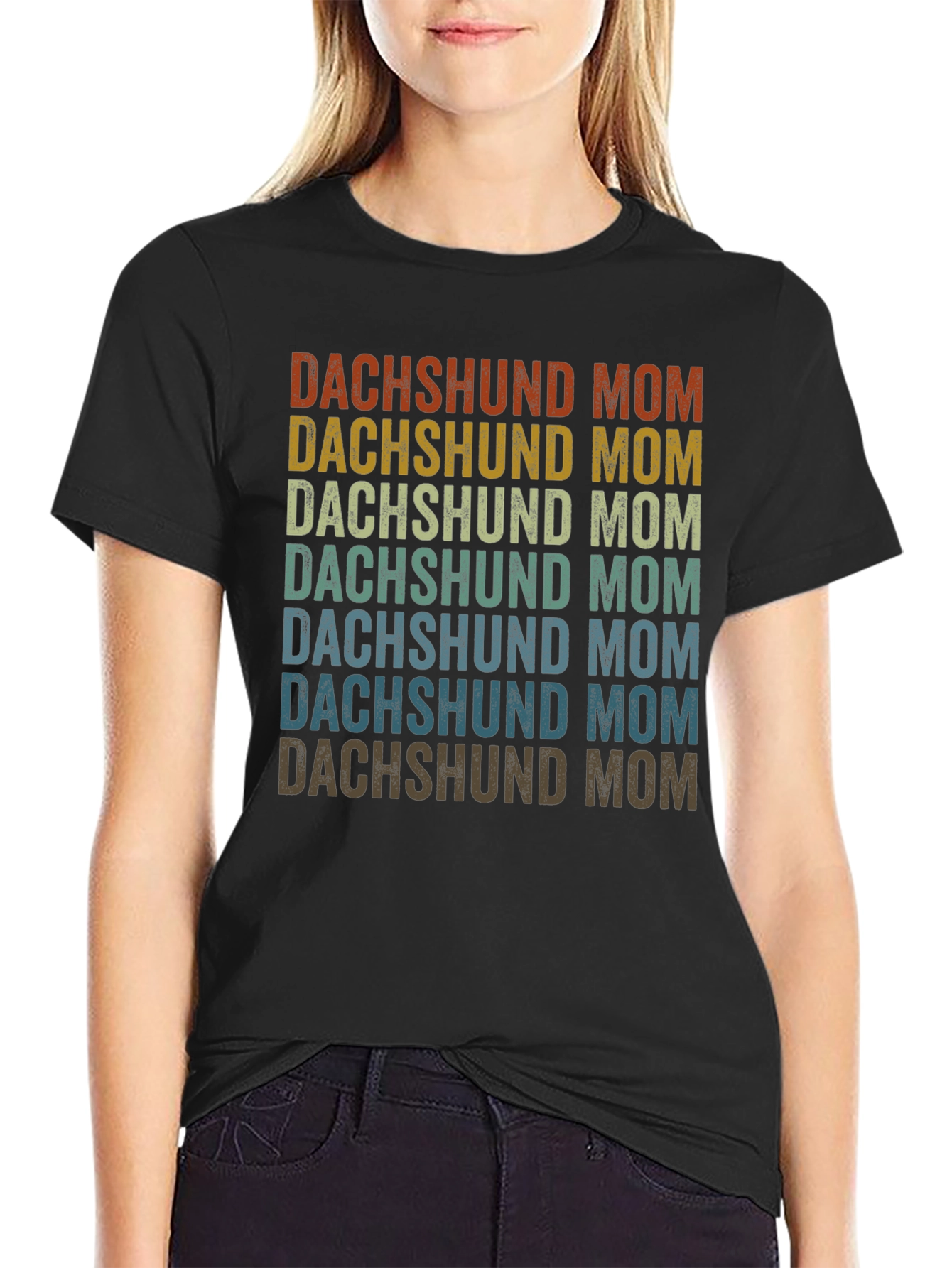 Dachshund Mom Retro T-Shirt